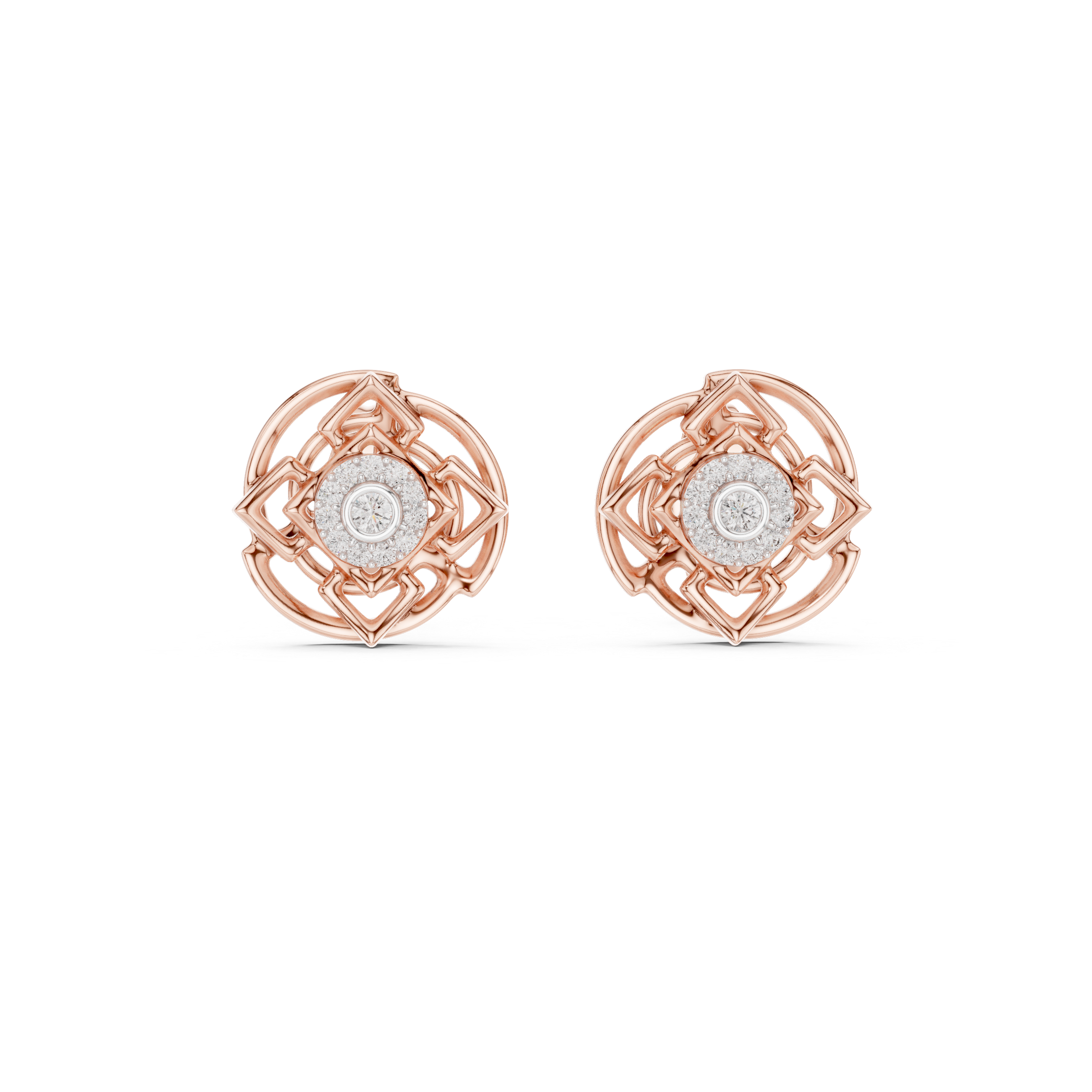 Sacred Lotus Mandala Stud Earrings