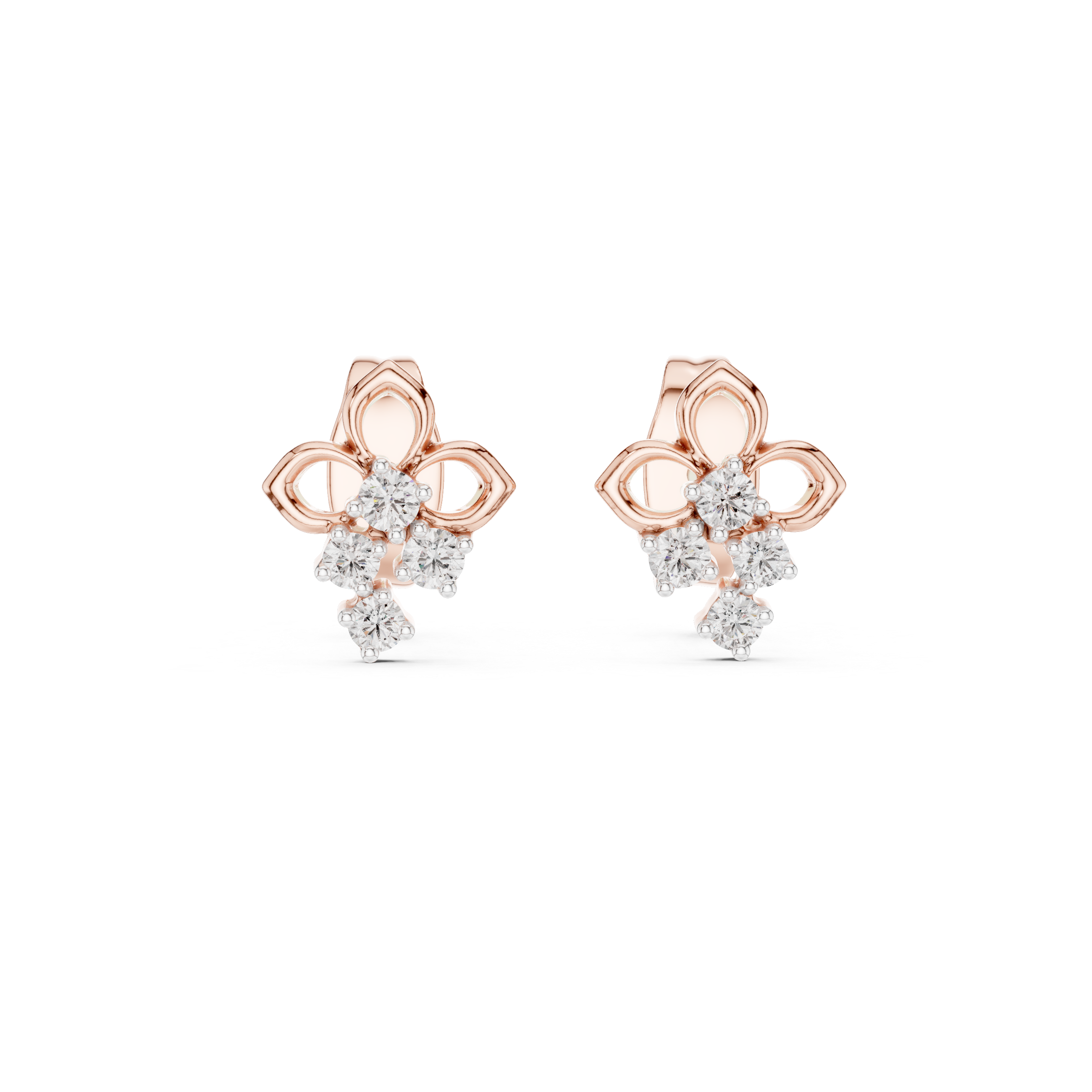 Fleur-de-Lis Cluster Stud Earrings