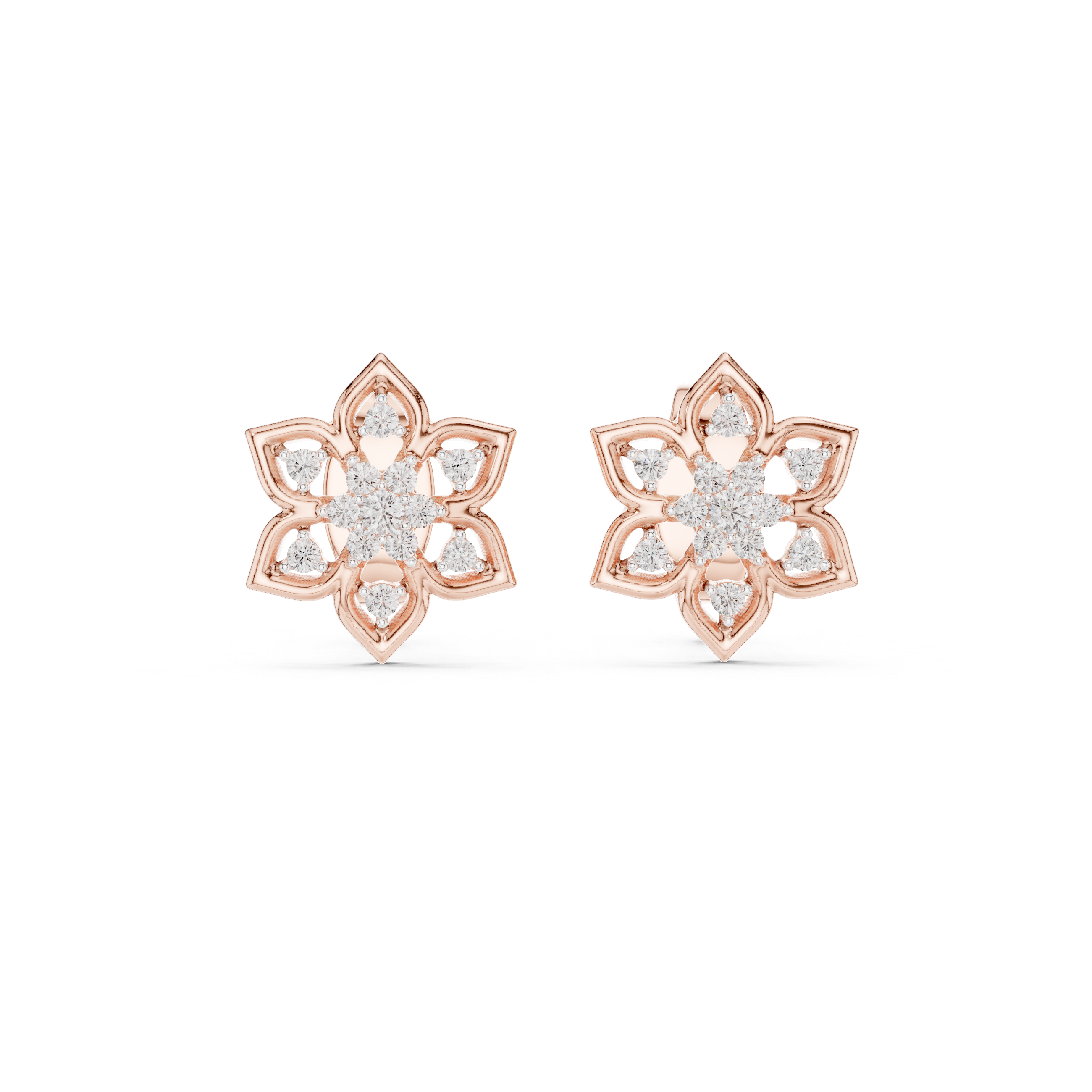 Bloom Eternal Lotus Diamond Stud Earrings