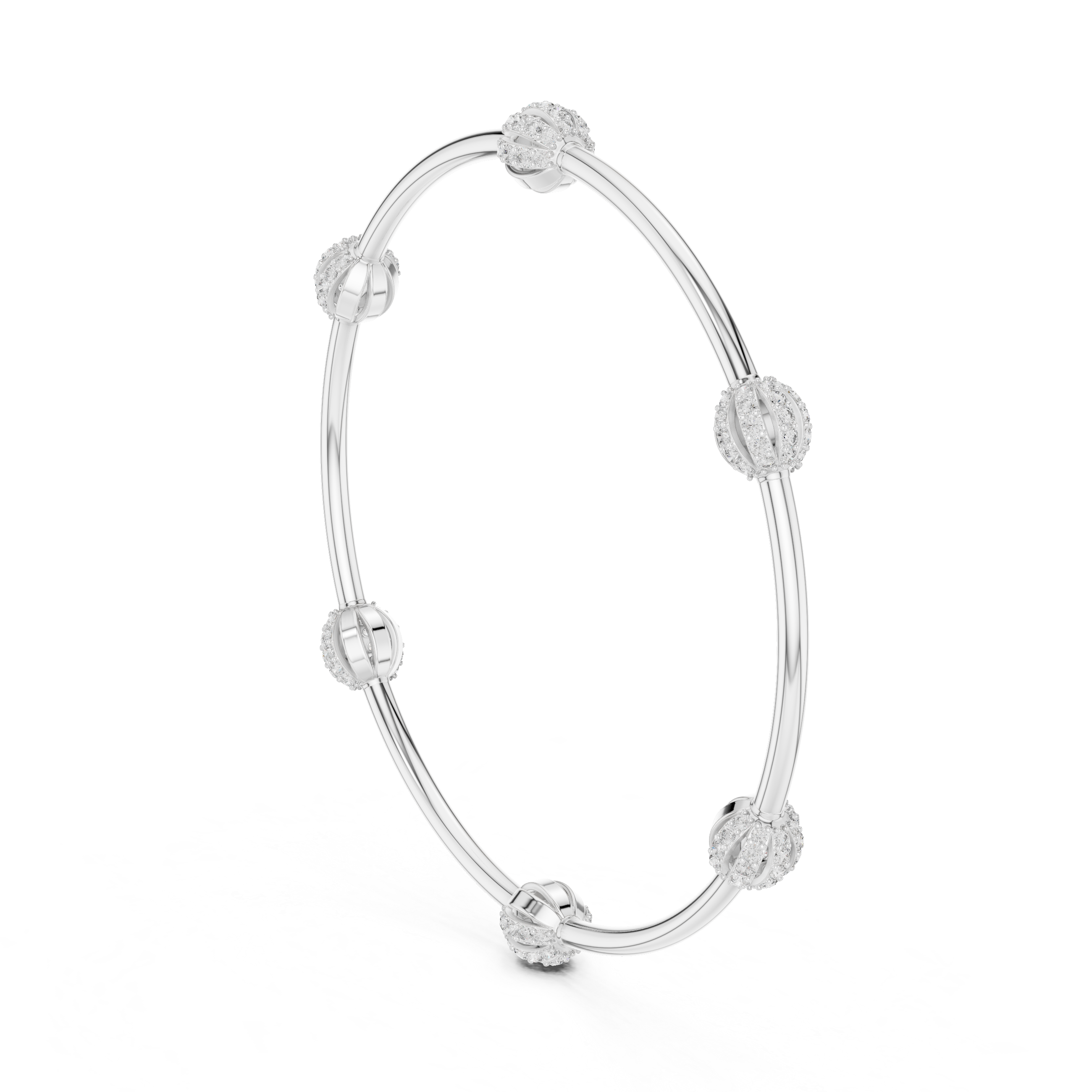 Celestial Orbit Diamond Station Bangle Bracelet