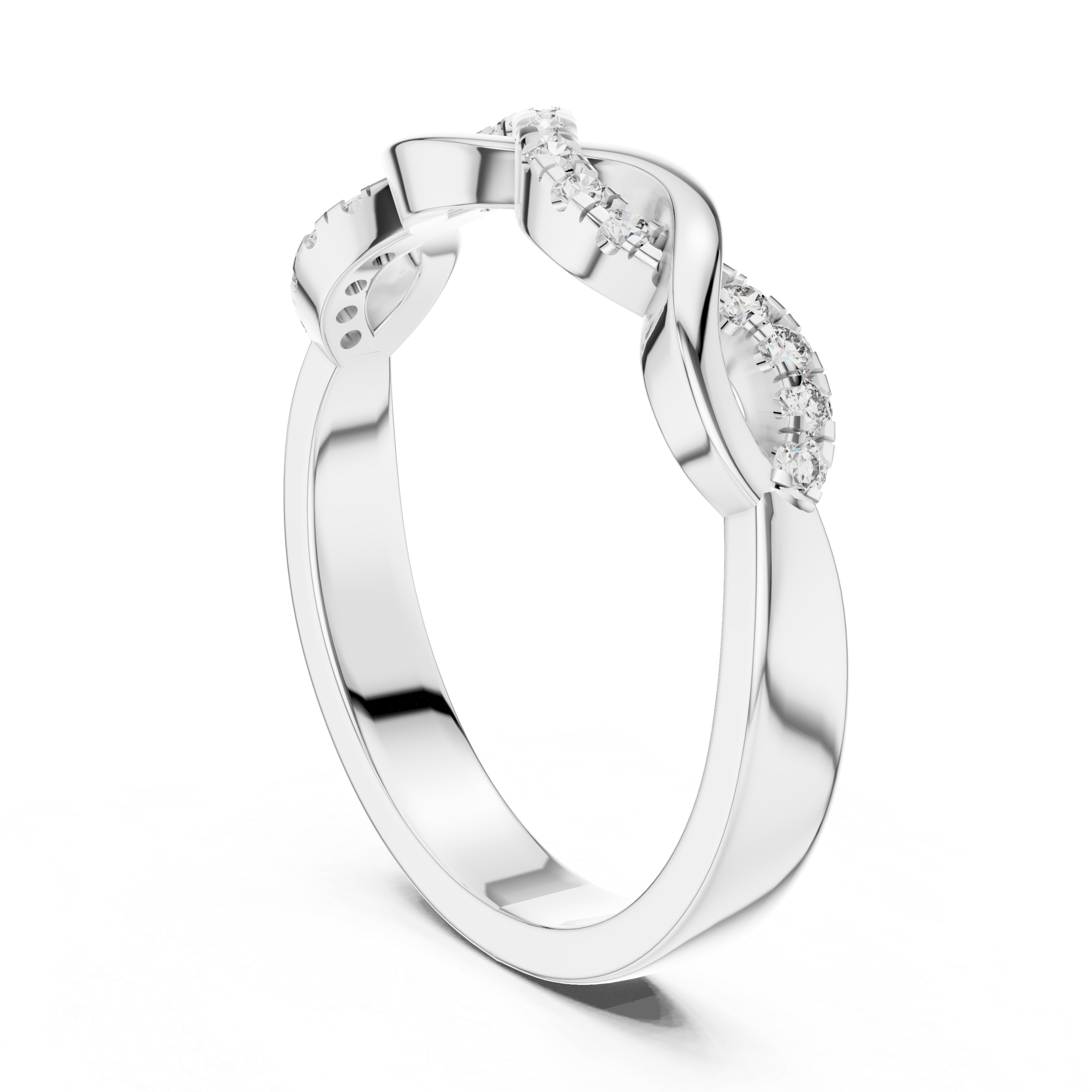 Infinity Twist Band Ring - Diamond
