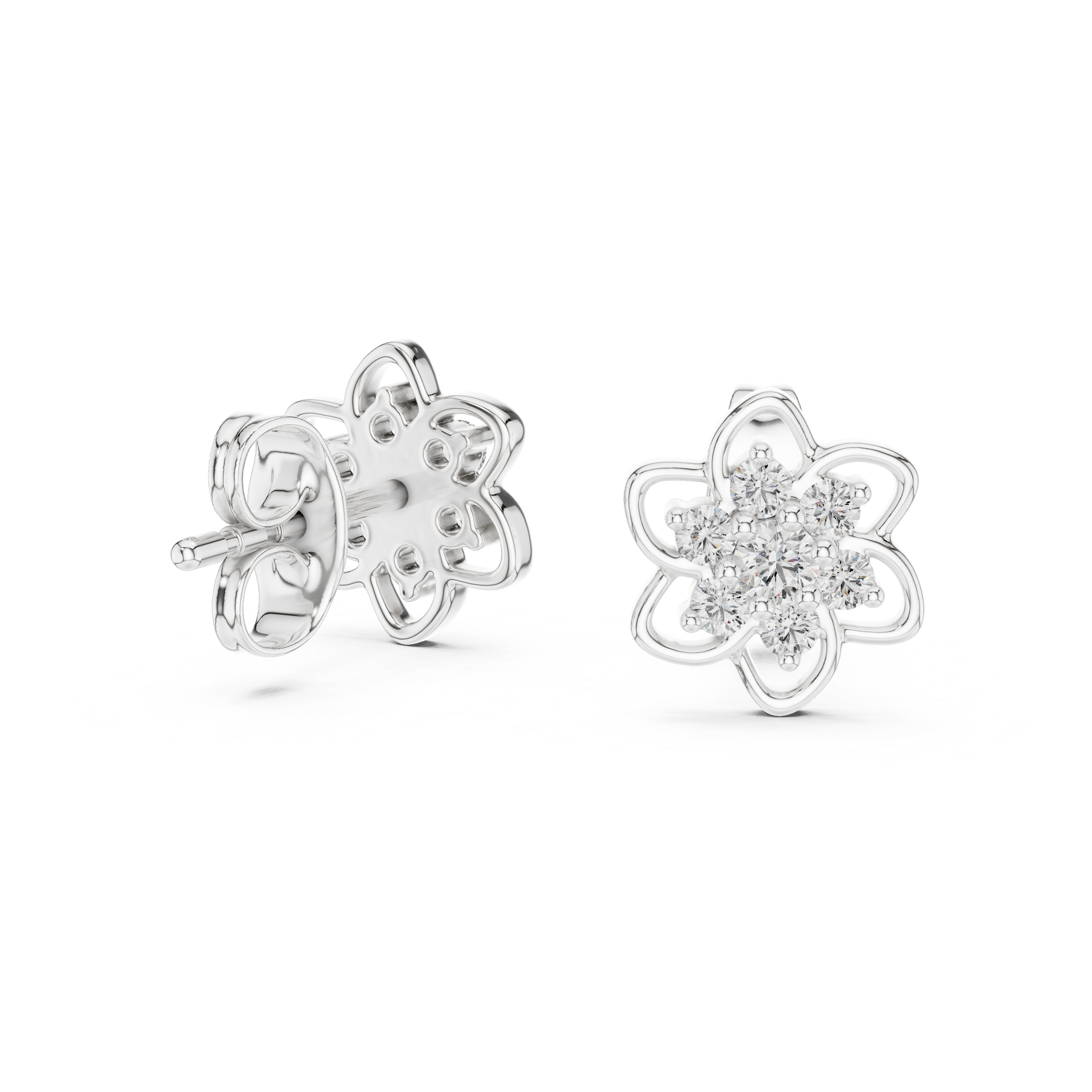 Blossoming Flower Stud Earrings