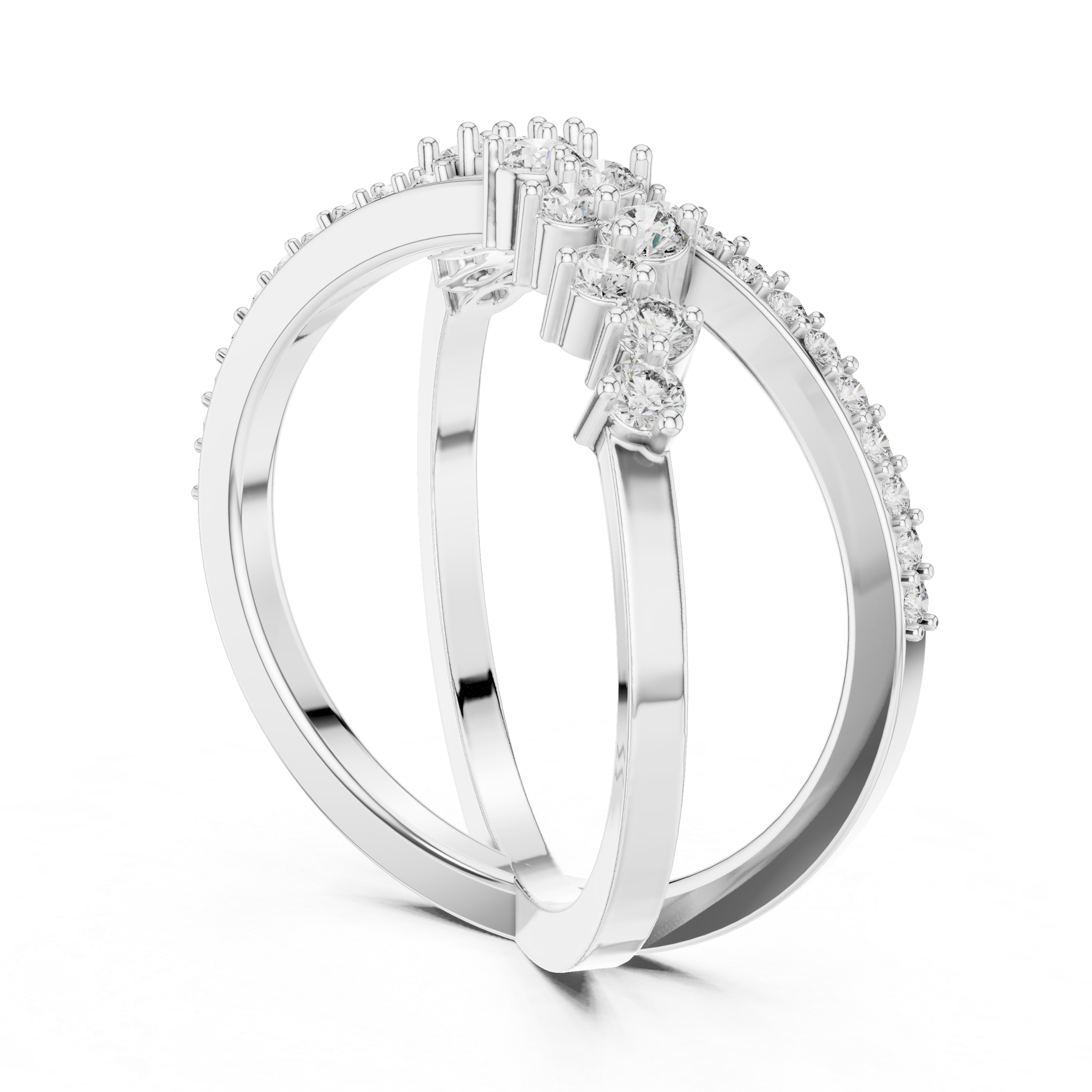 Criss-Cross Asymmetric Wave Ring | X-Band Stacking Ring