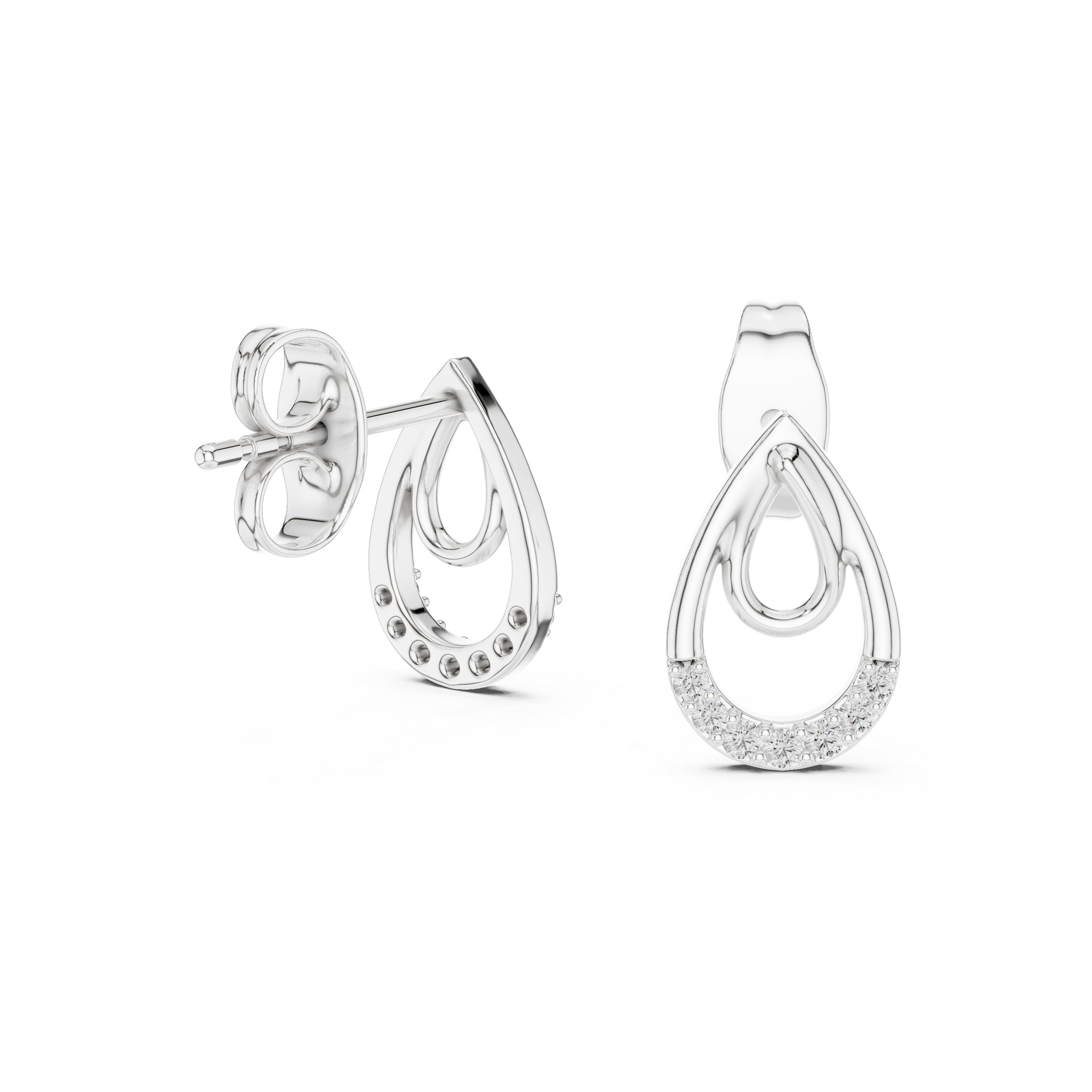 Open Teardrop Stud Earrings