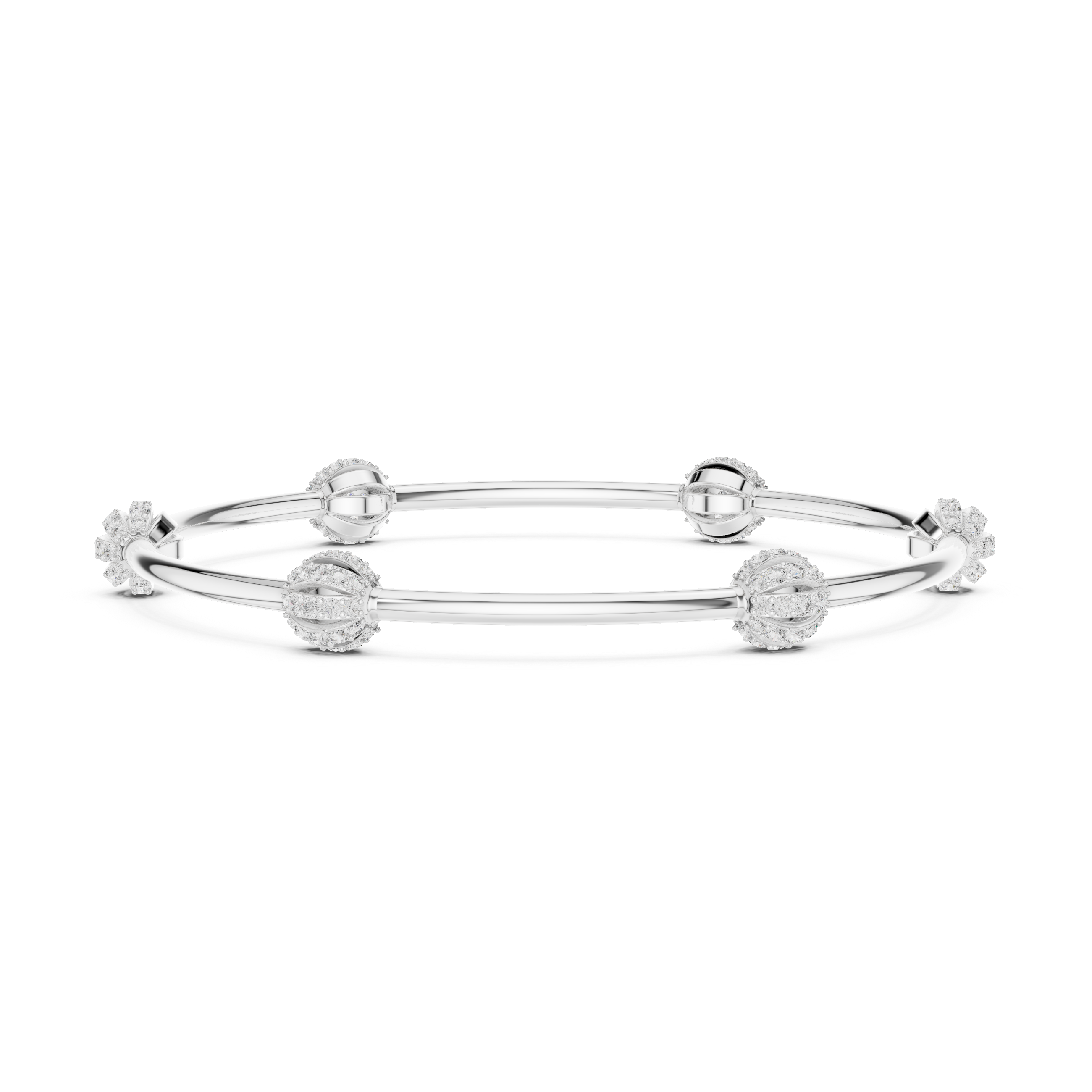 Celestial Orbit Diamond Station Bangle Bracelet
