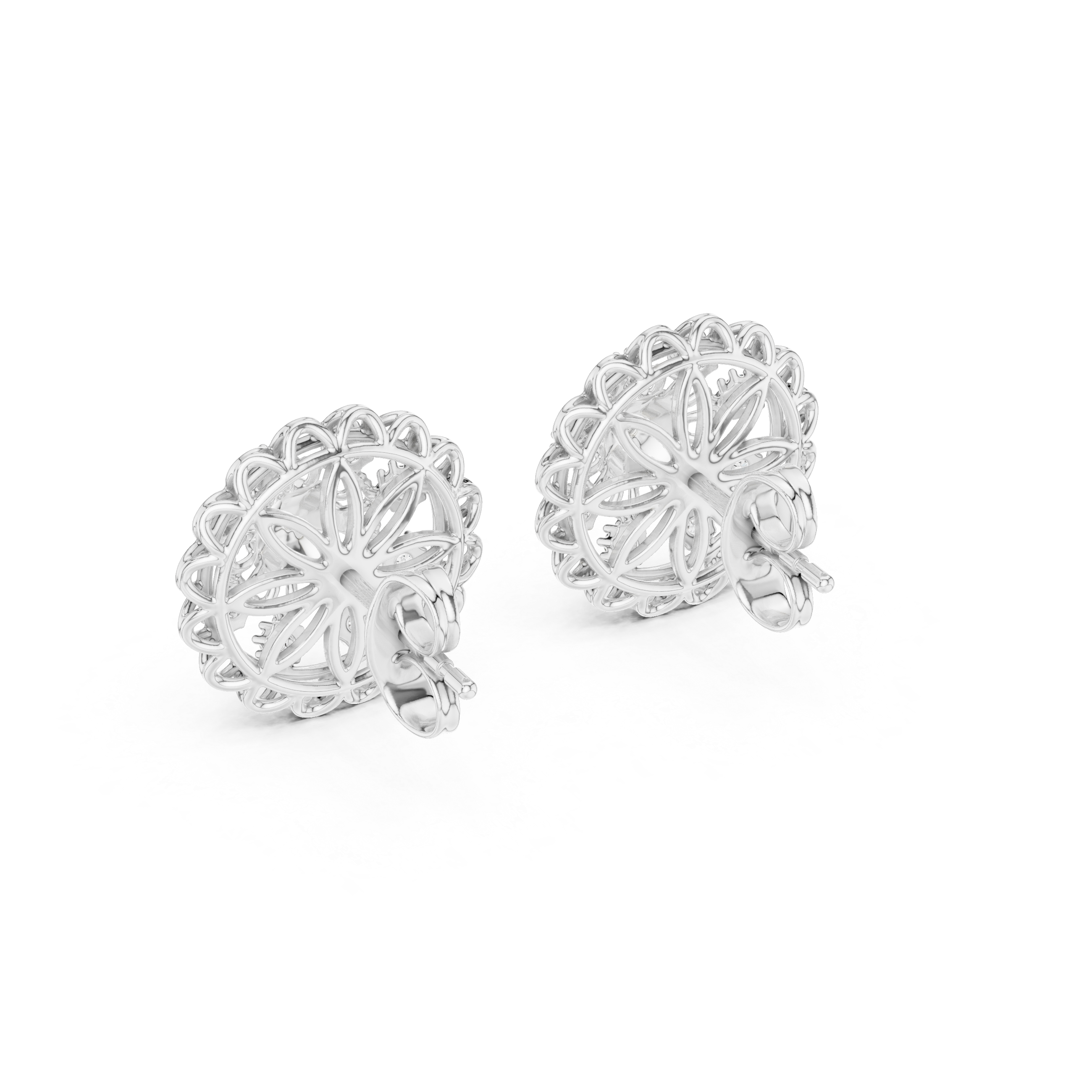 Mandala Floral Blossom Stud Earrings