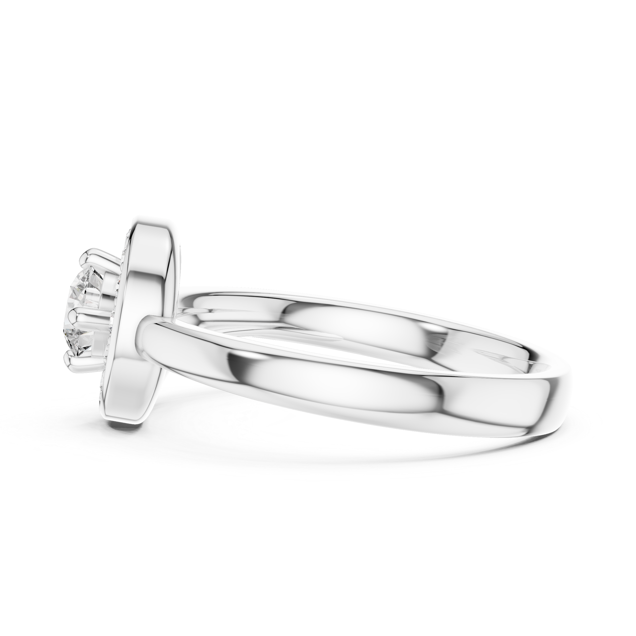 Aura Spiral Bypass Round Cut Diamond Ring