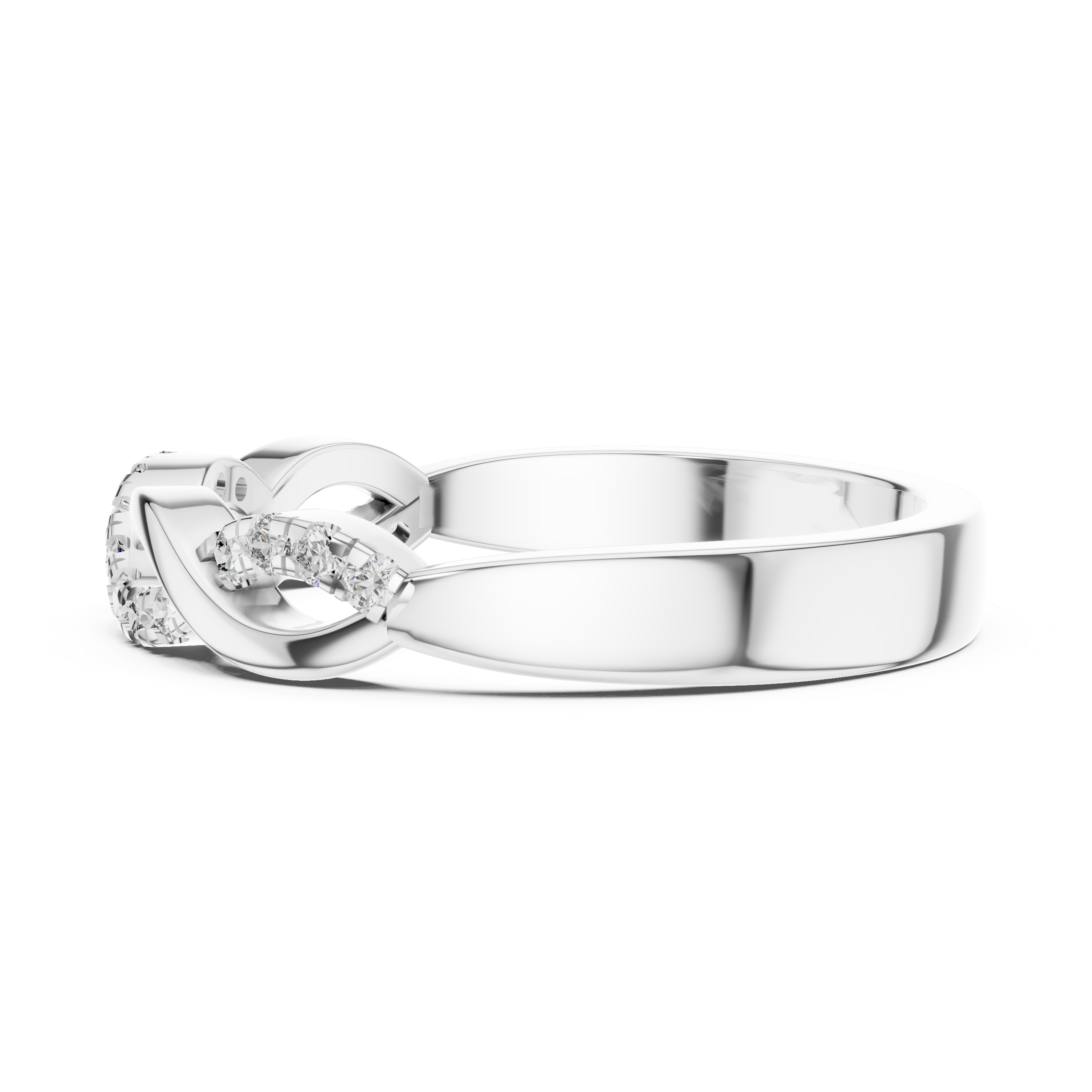 Infinity Twist Band Ring - Diamond