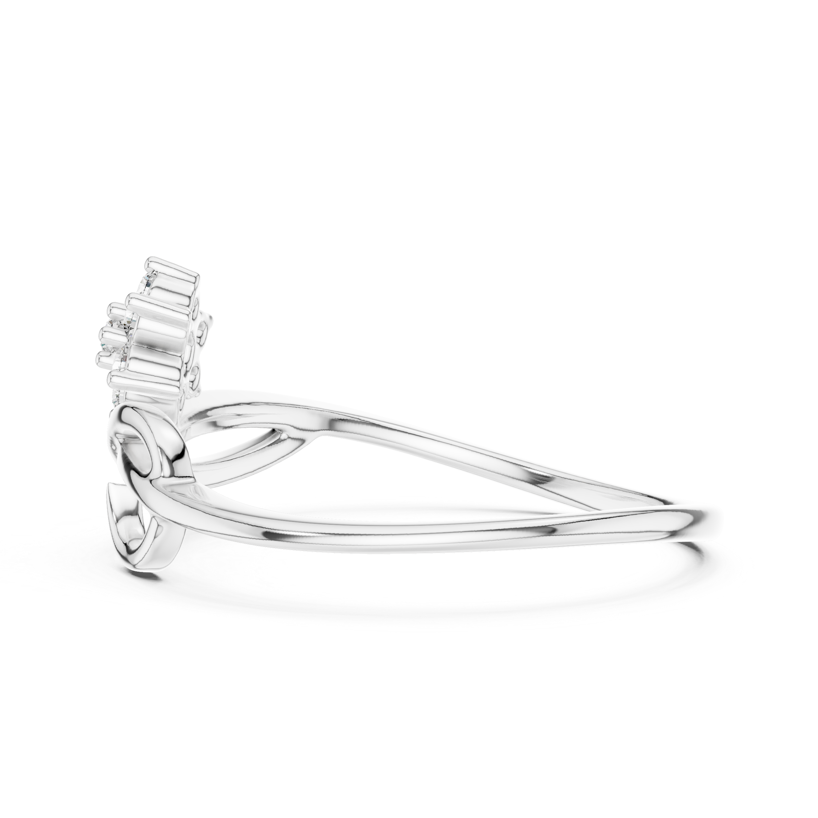 Flower Cluster Infinity Bypass Ring