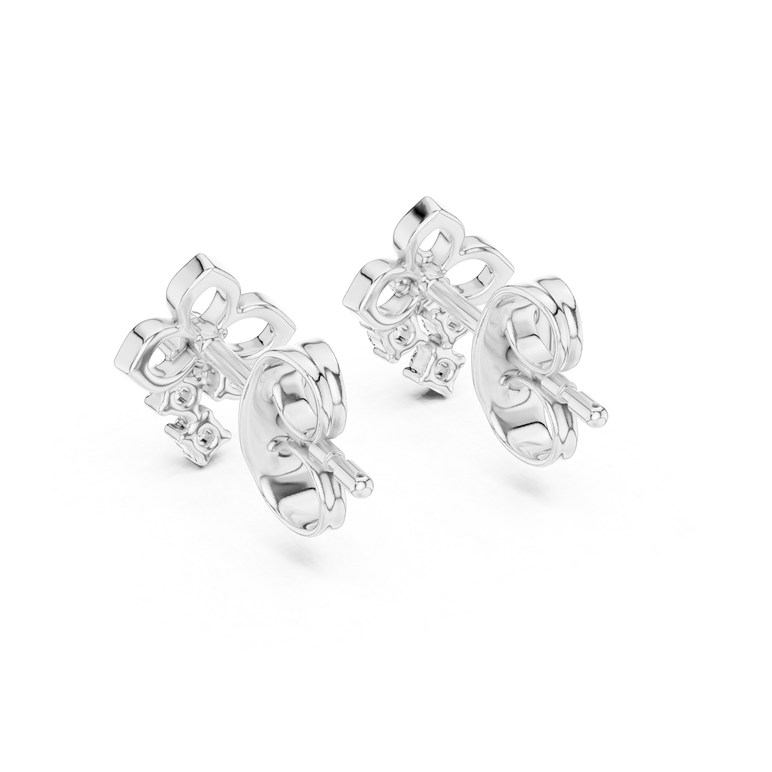 Fleur-de-Lis Cluster Stud Earrings
