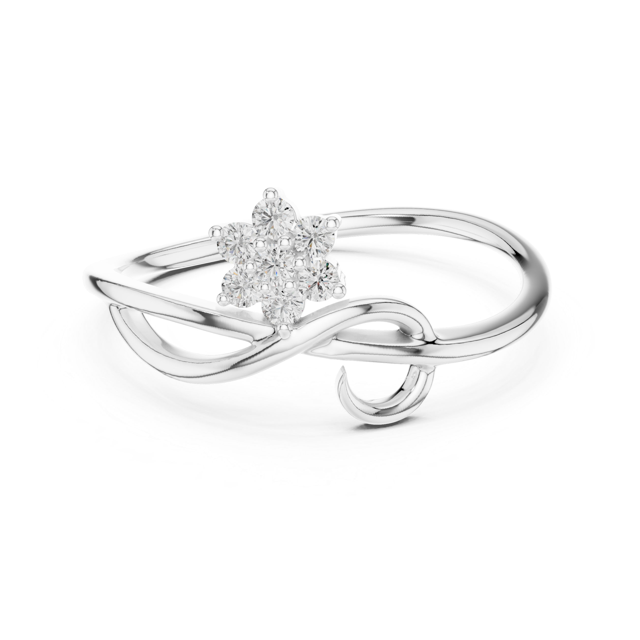 Flower Cluster Infinity Bypass Ring