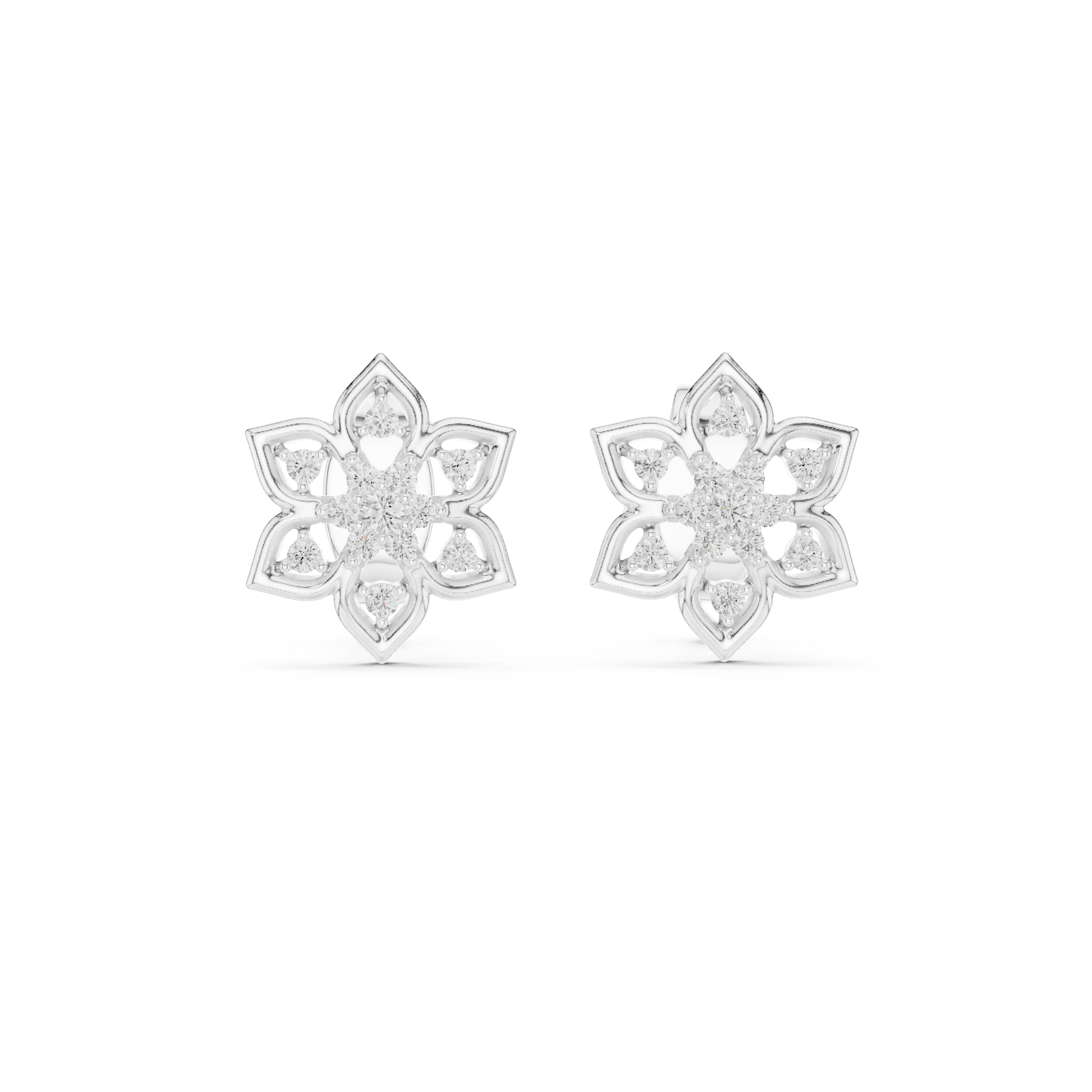 Bloom Eternal Lotus Diamond Stud Earrings