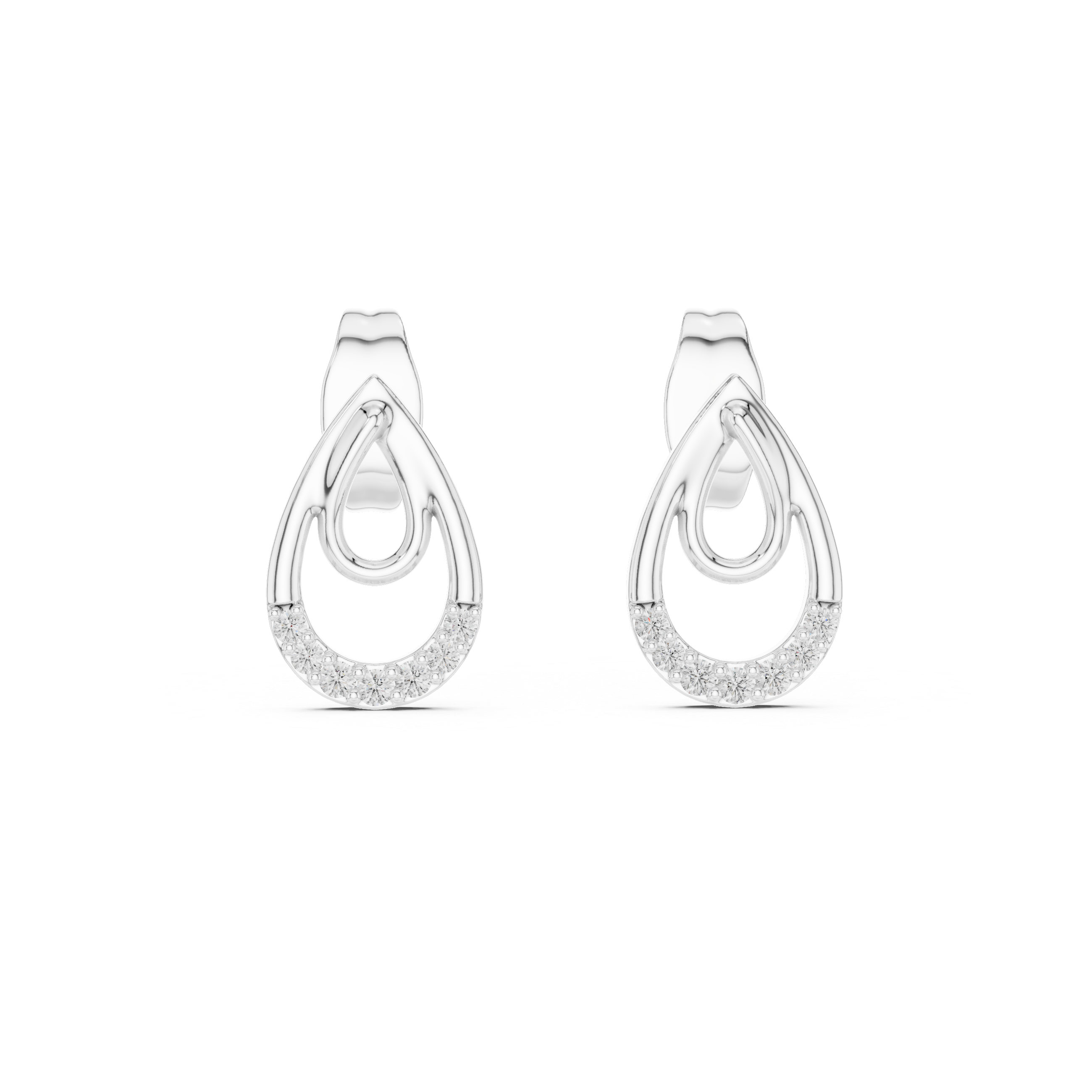 Open Teardrop Stud Earrings