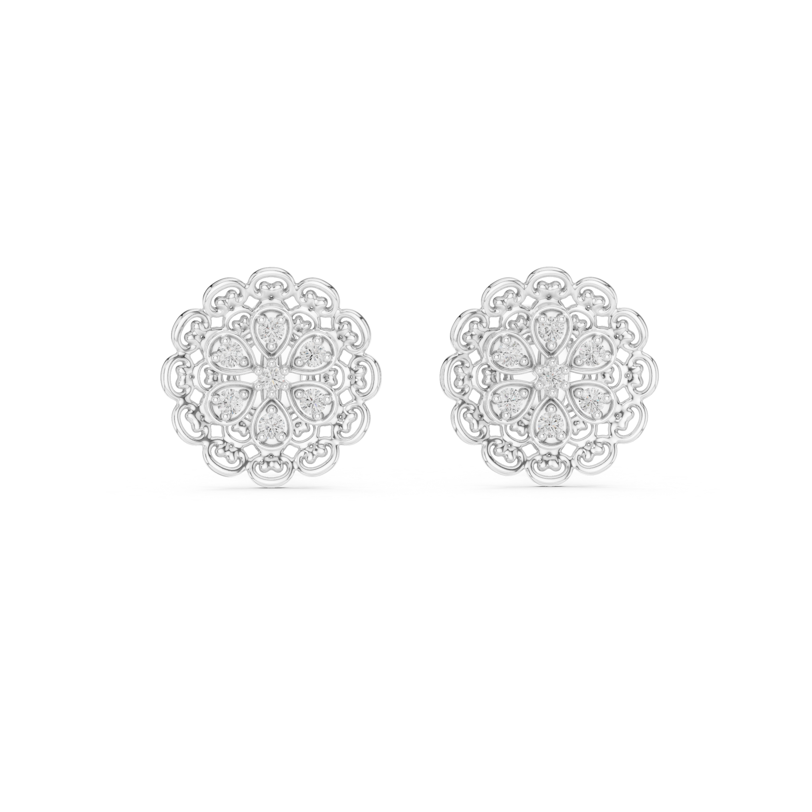 Vintage Filigree Mandala Stud Earrings