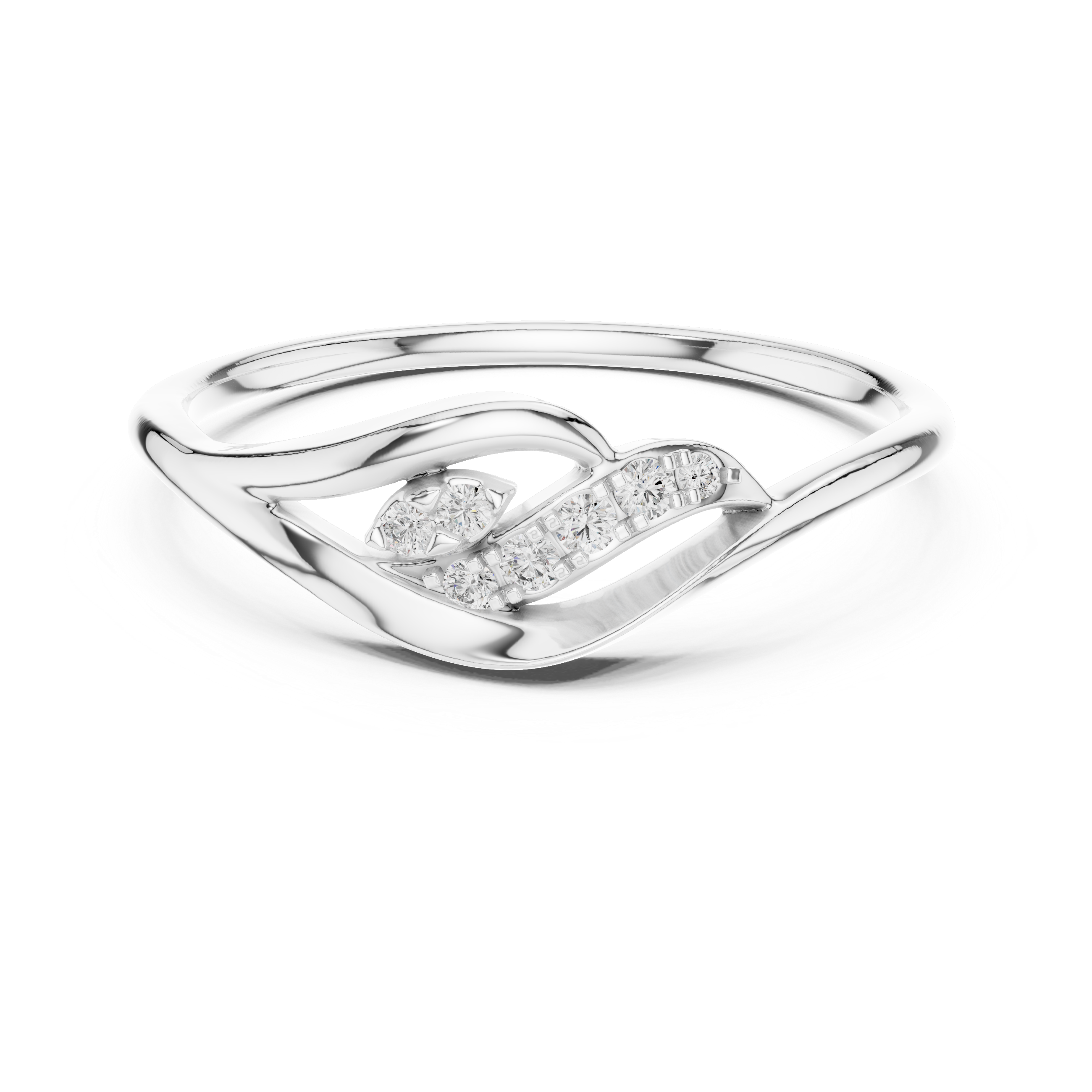 Twisted Wave Contour - Toi et Moi Inspired Curved Wave Ring