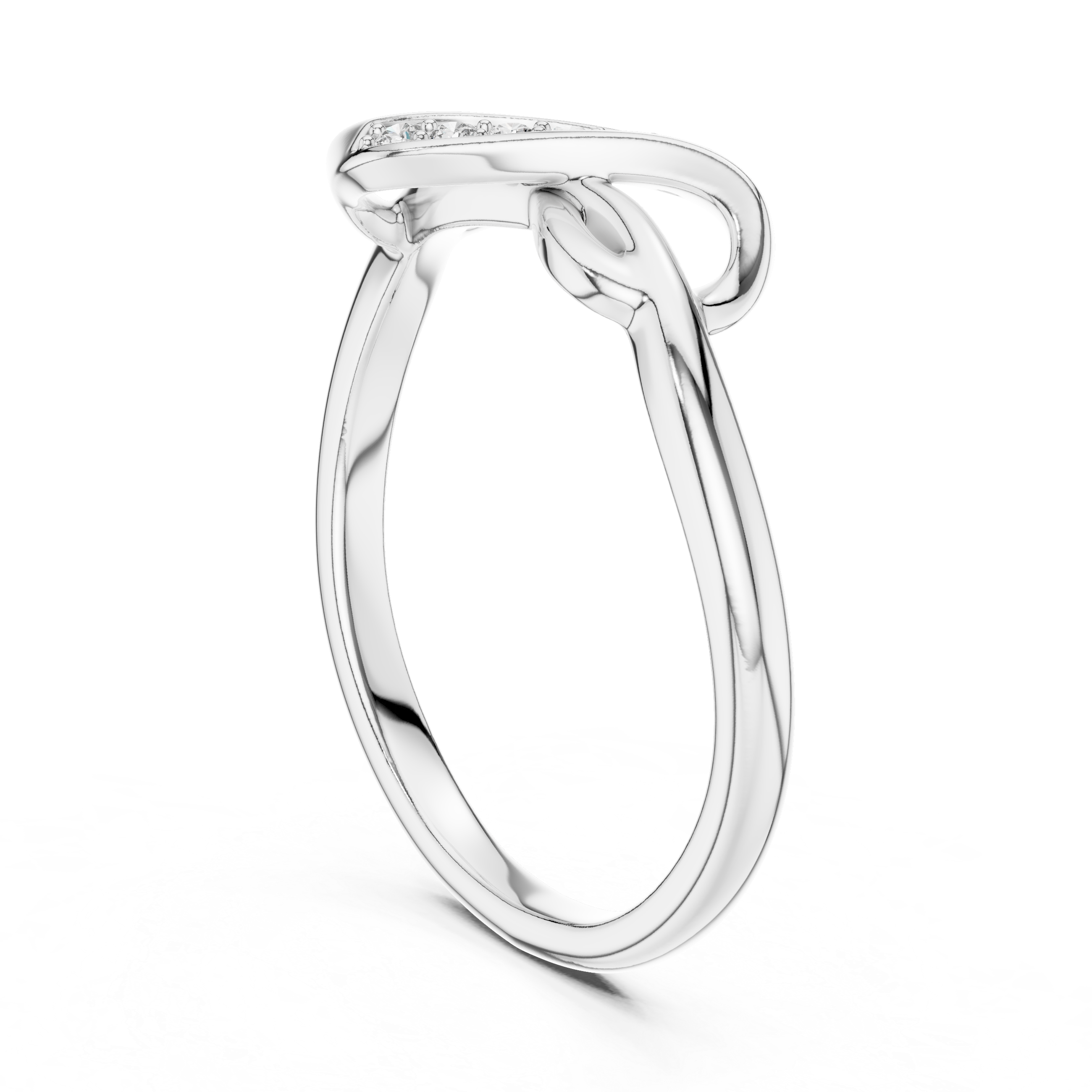 Infinity Twist Ribbon Ring | Elegant Pave Band