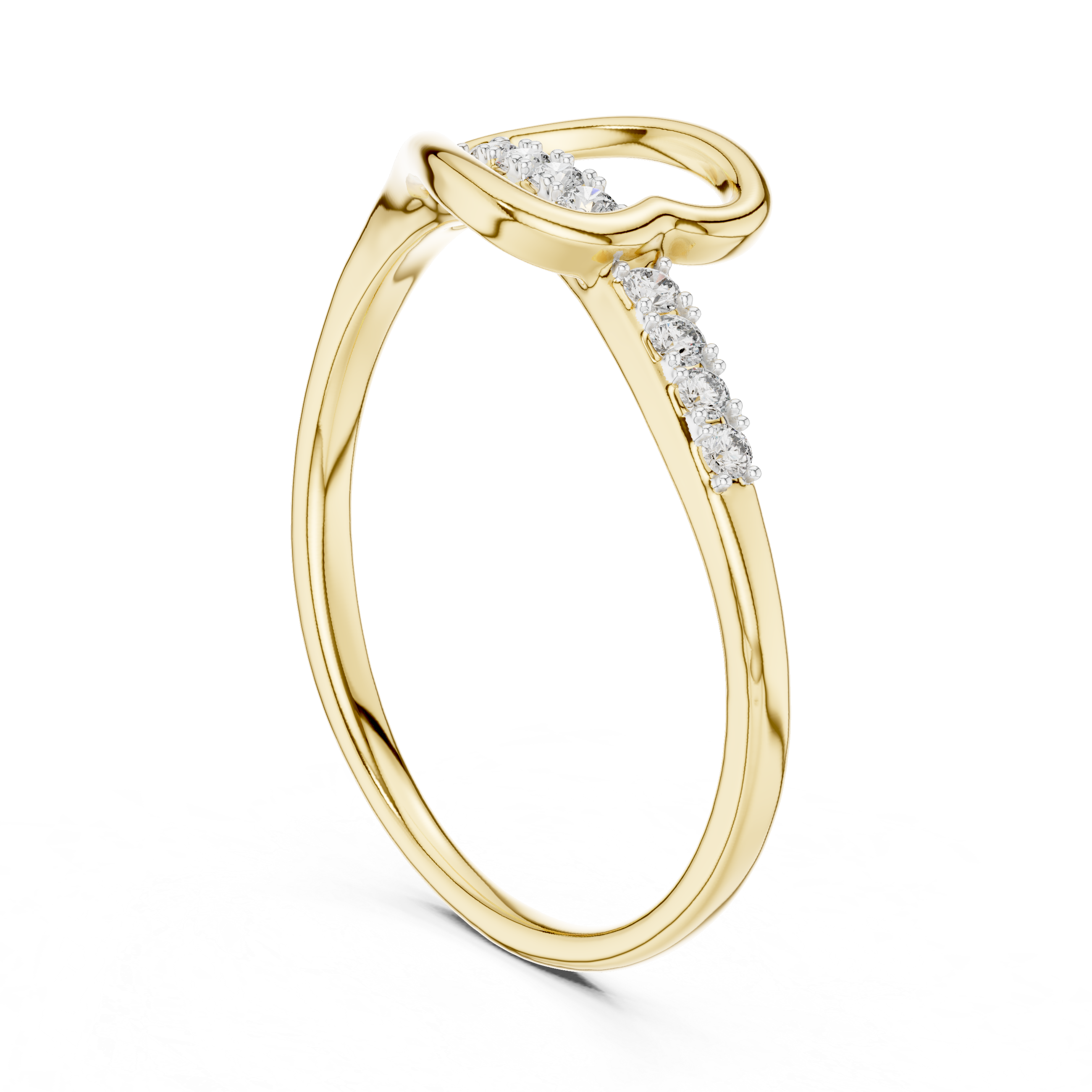 Open Heart Contour Ring
