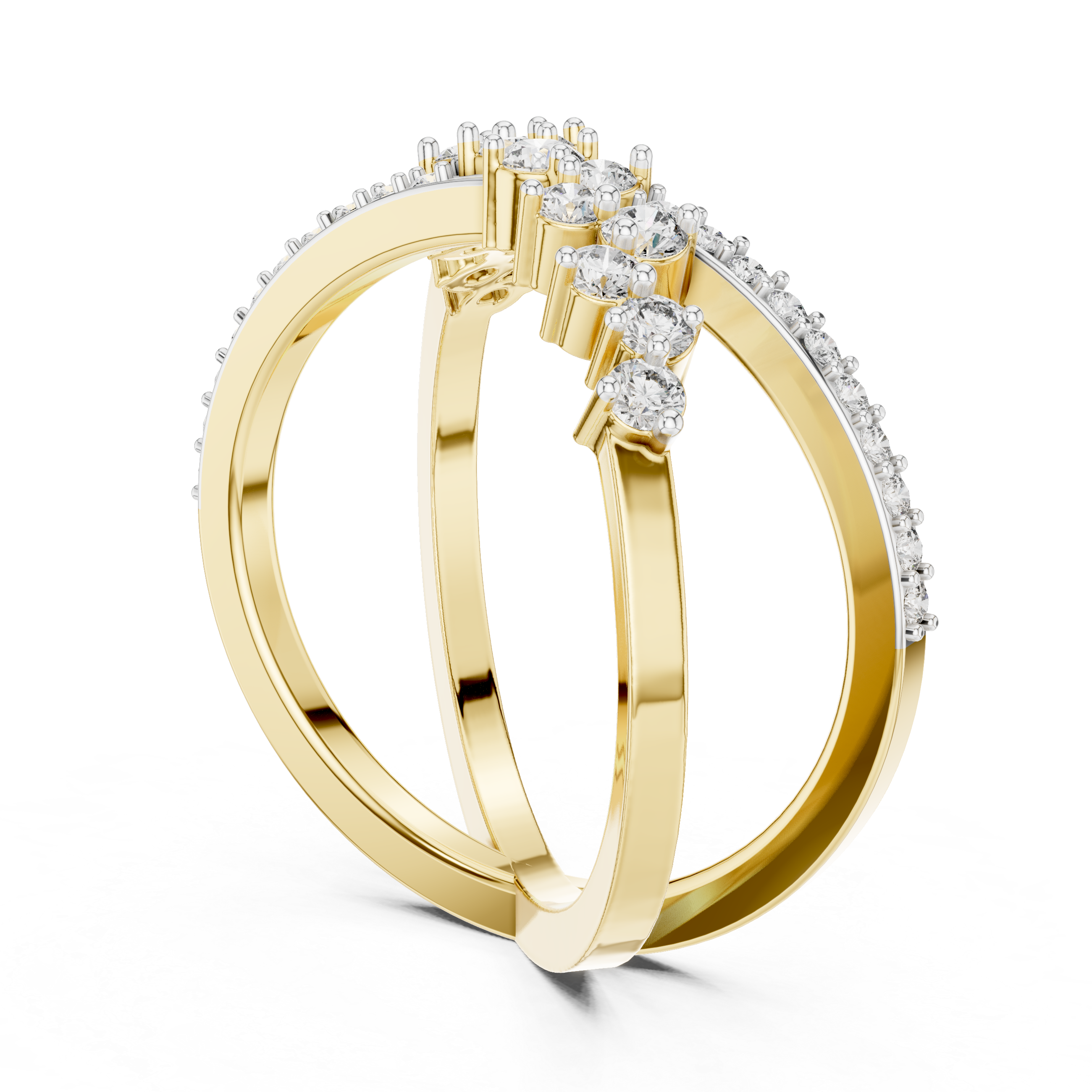Criss-Cross Asymmetric Wave Ring | X-Band Stacking Ring