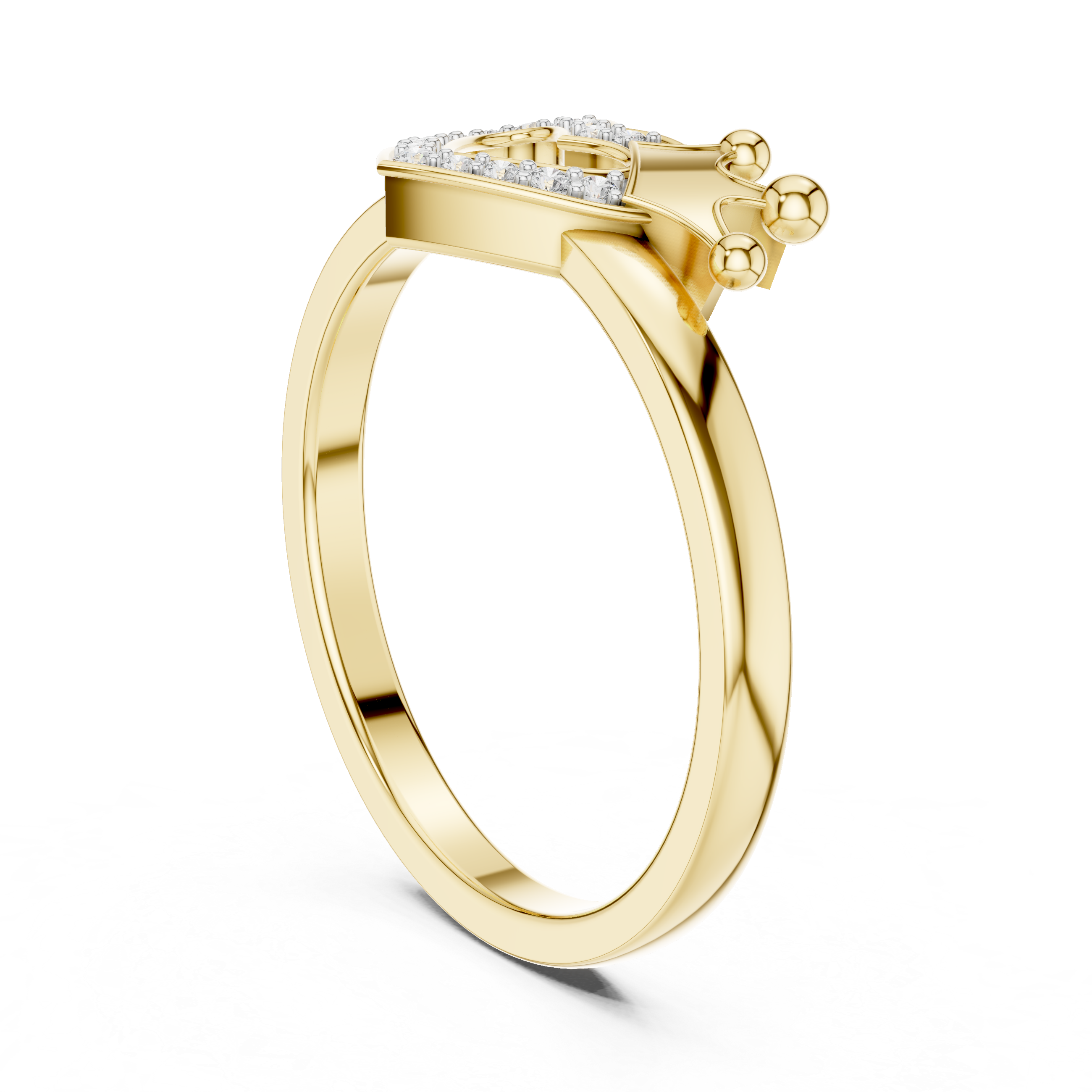 Royal Heart Crown Ring | Tiara Silhouette Bypass Ring