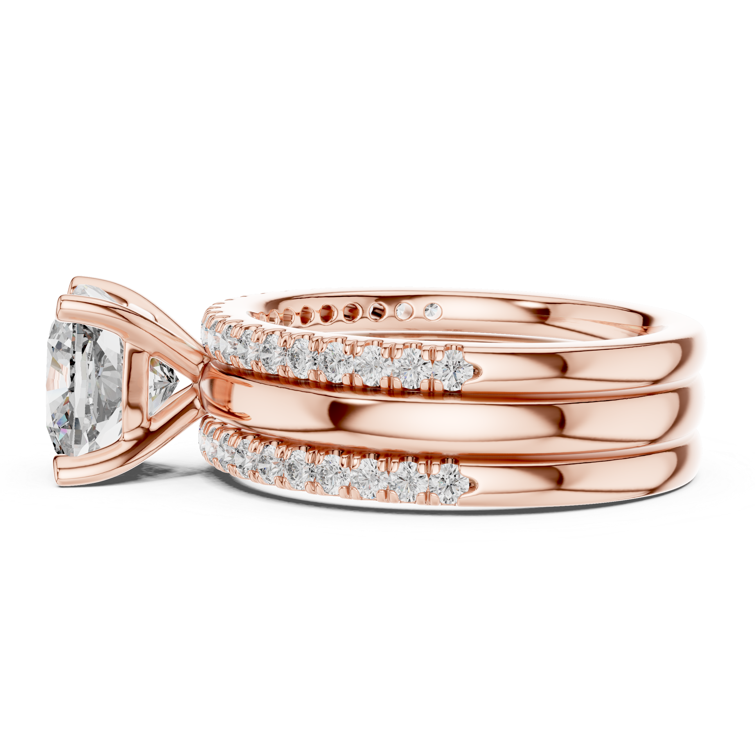 3 Carat Cushion Cut Lab Diamond Split Shank Engagement Ring
