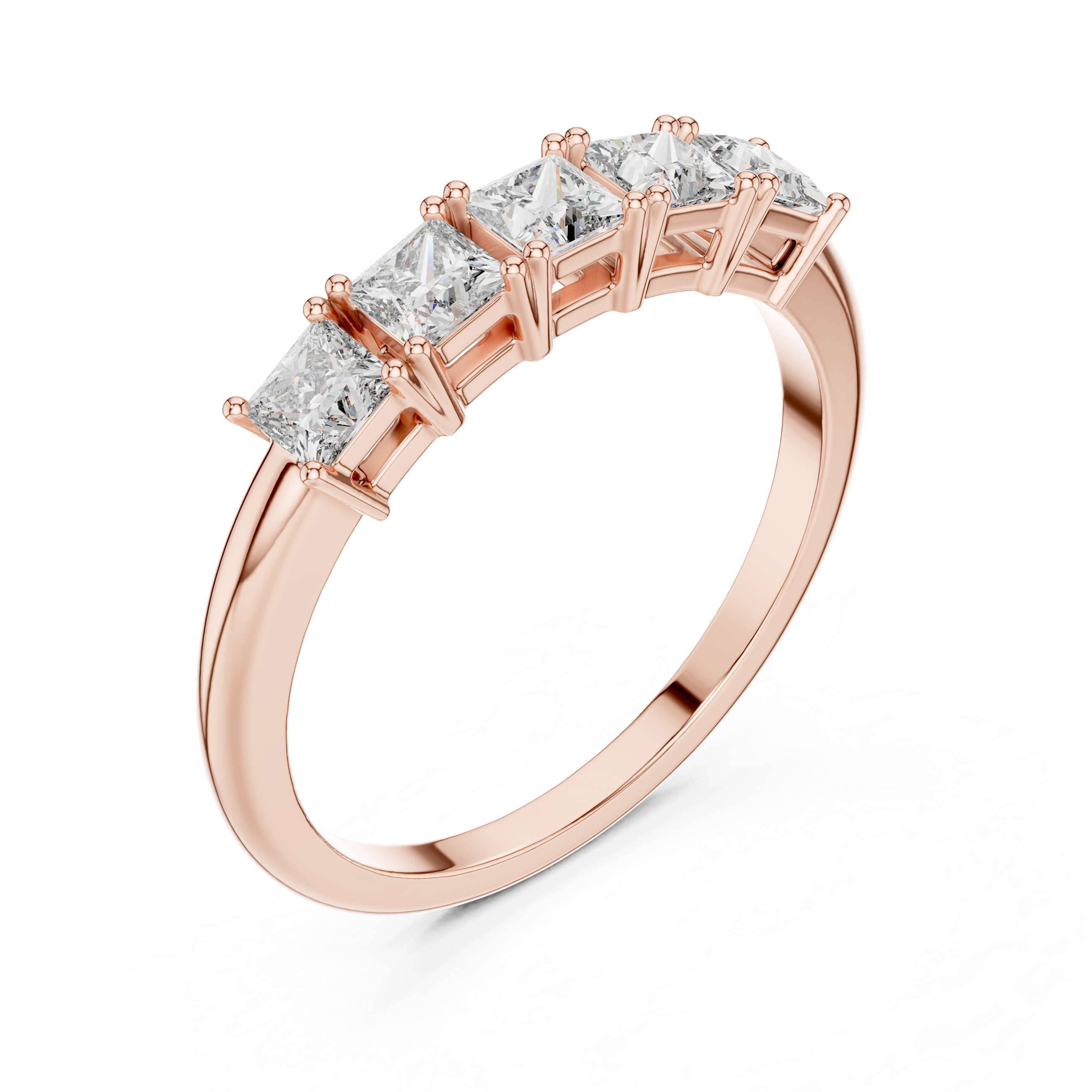 Princess Cut Lab Diamond Half Eternity Ring