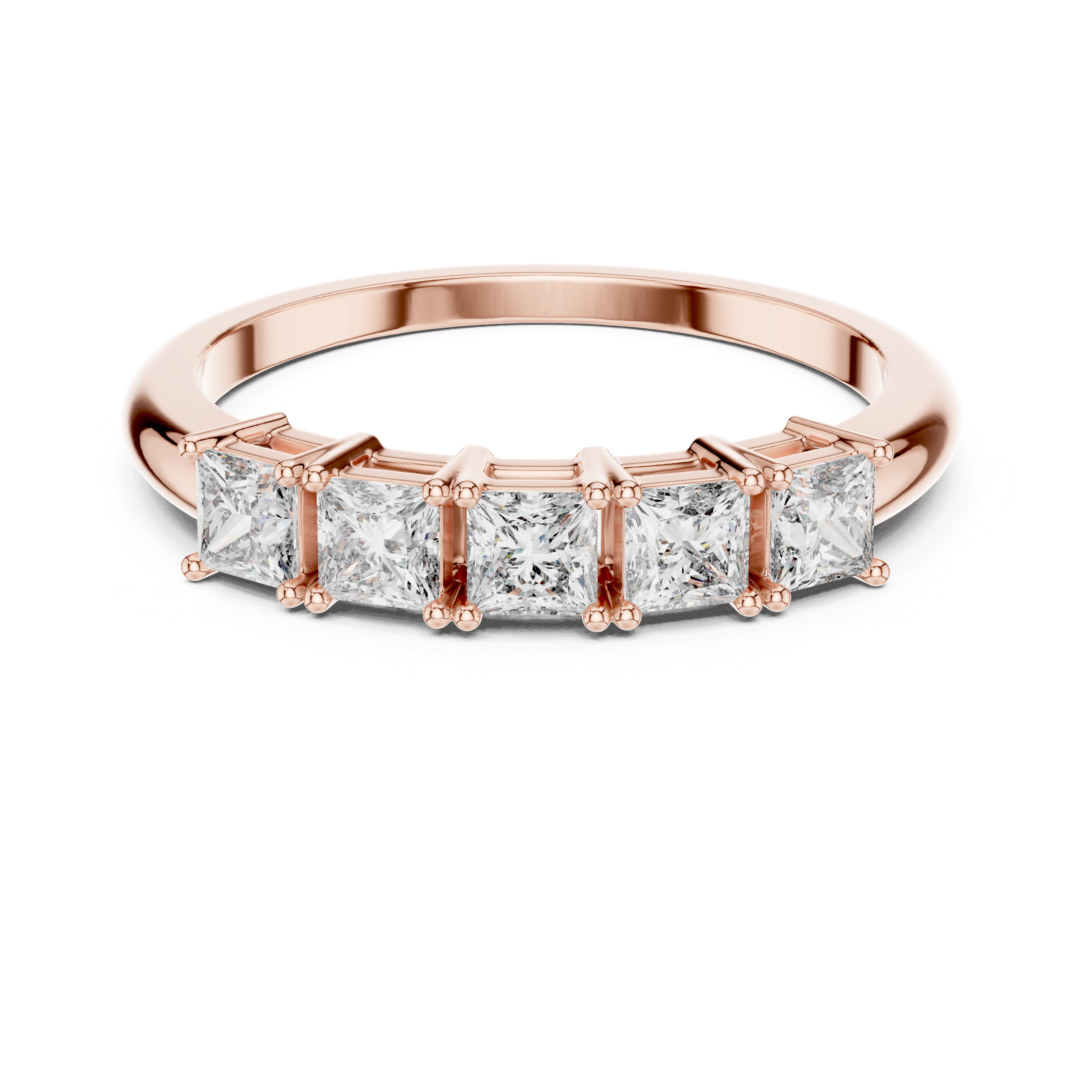 Princess Cut Lab Diamond Half Eternity Ring