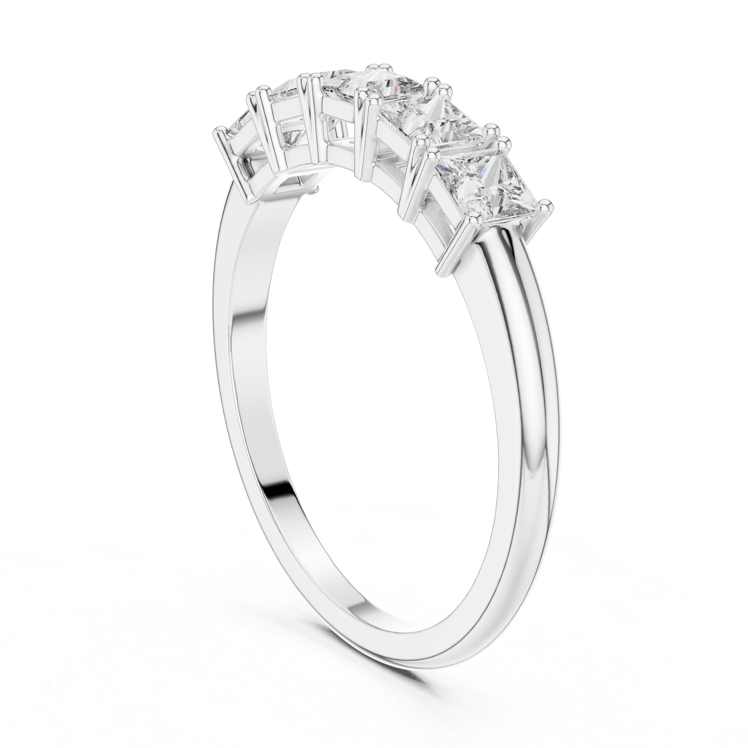 Princess Cut Lab Diamond Half Eternity Ring