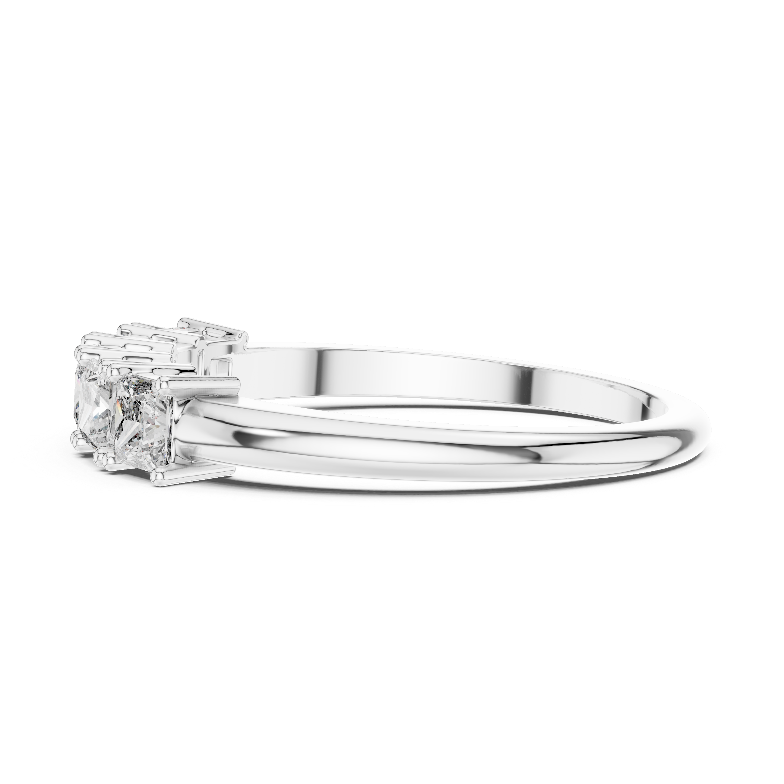 Princess Cut Lab Diamond Half Eternity Ring
