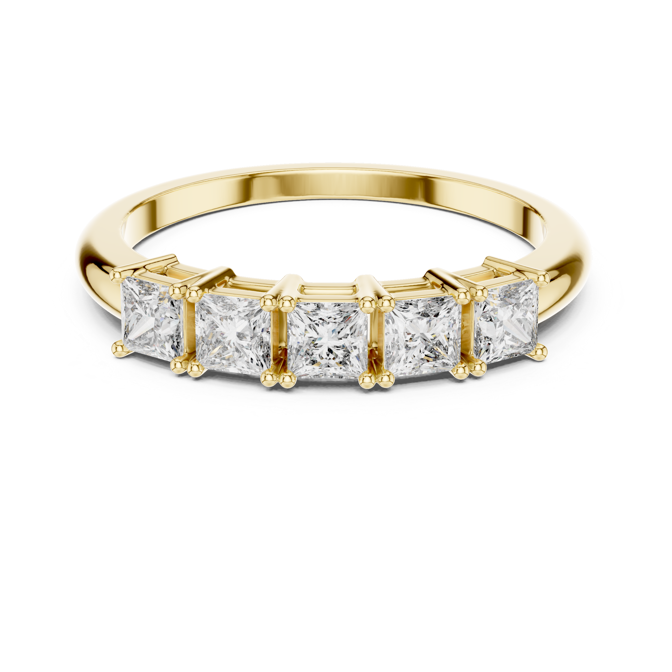 Princess Cut Lab Diamond Half Eternity Ring
