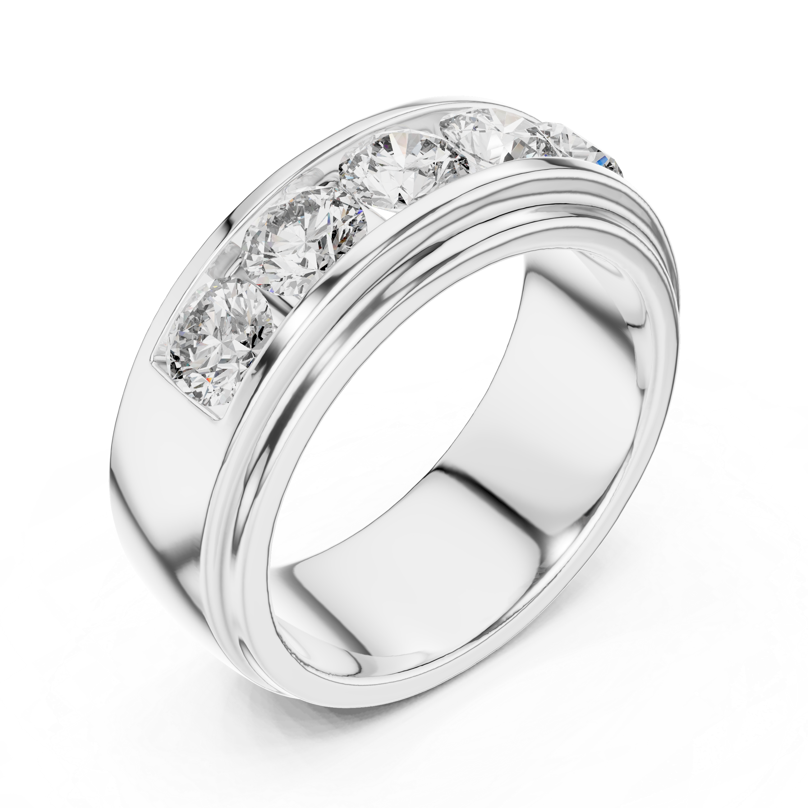 Diamond Channel Set Wedding Band