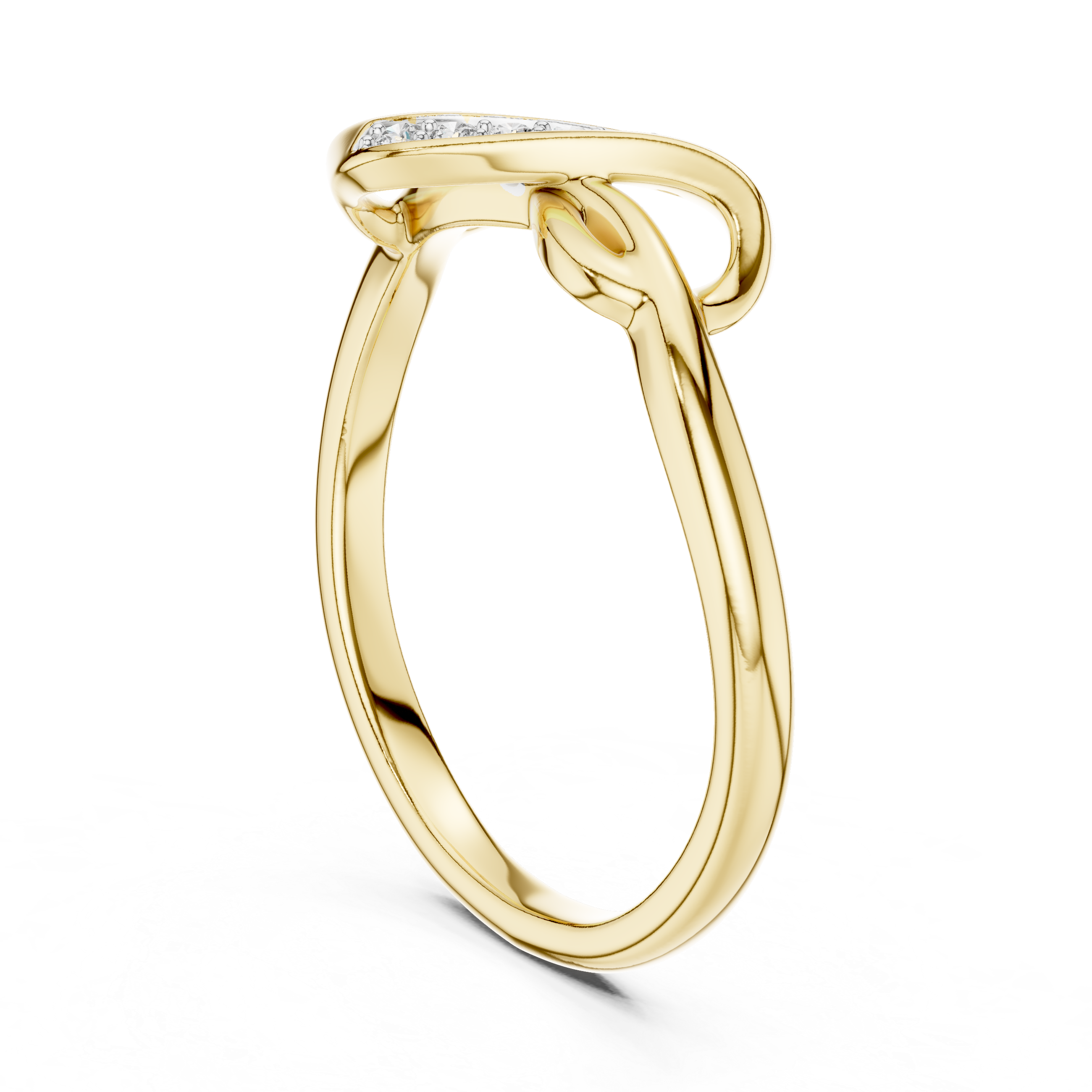 Infinity Twist Ribbon Ring | Elegant Pave Band