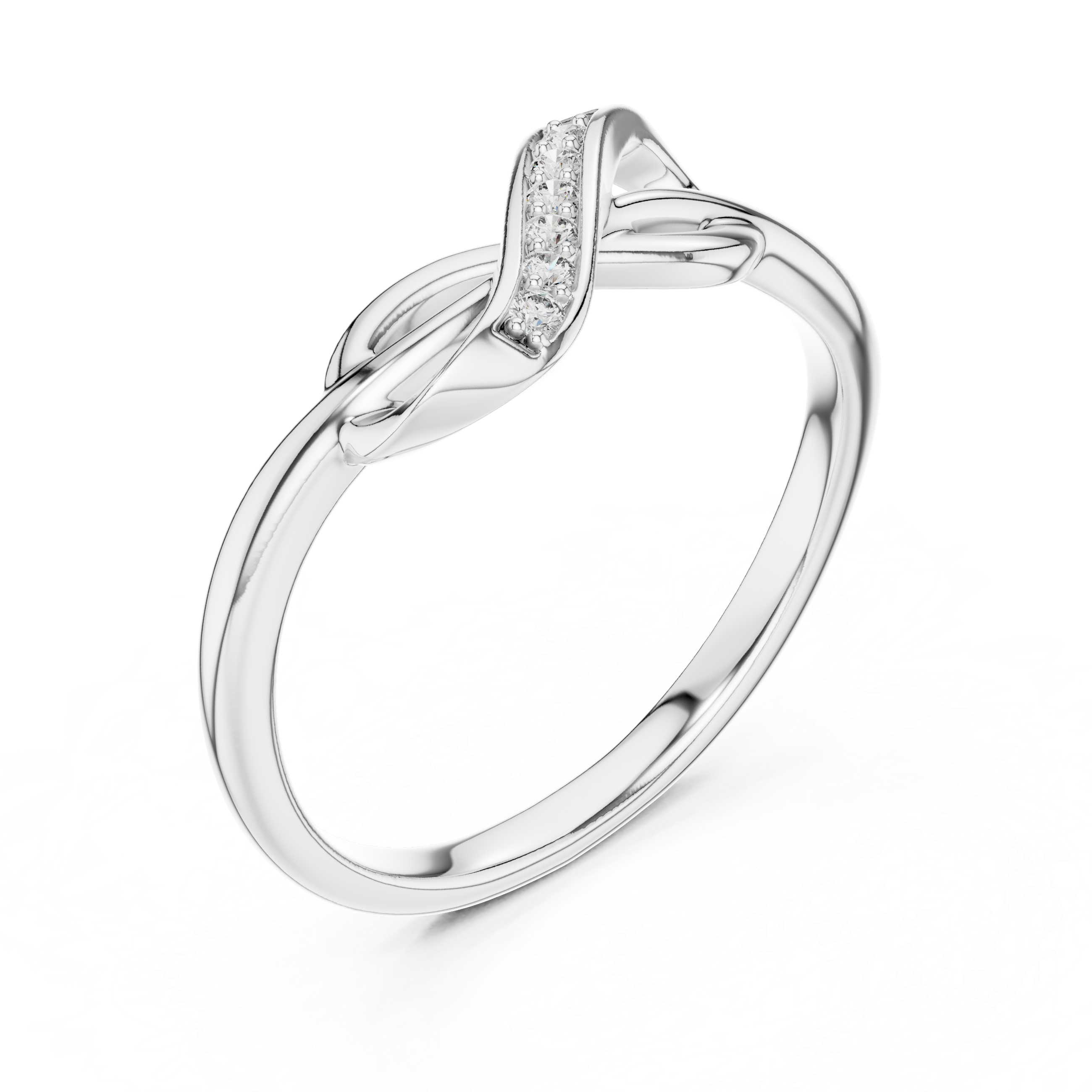 Infinity Twist Ribbon Ring | Elegant Pave Band