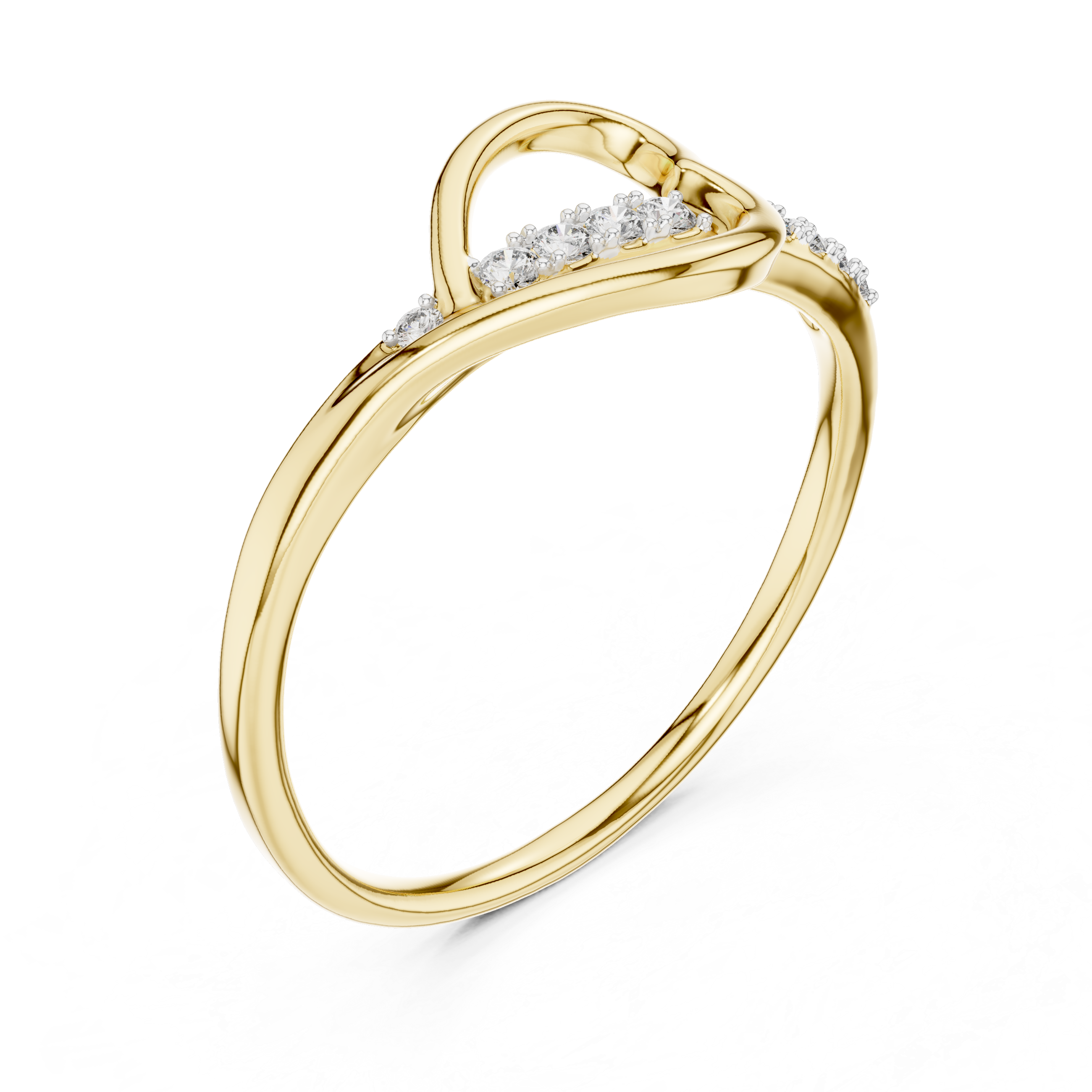 Open Heart Contour Ring