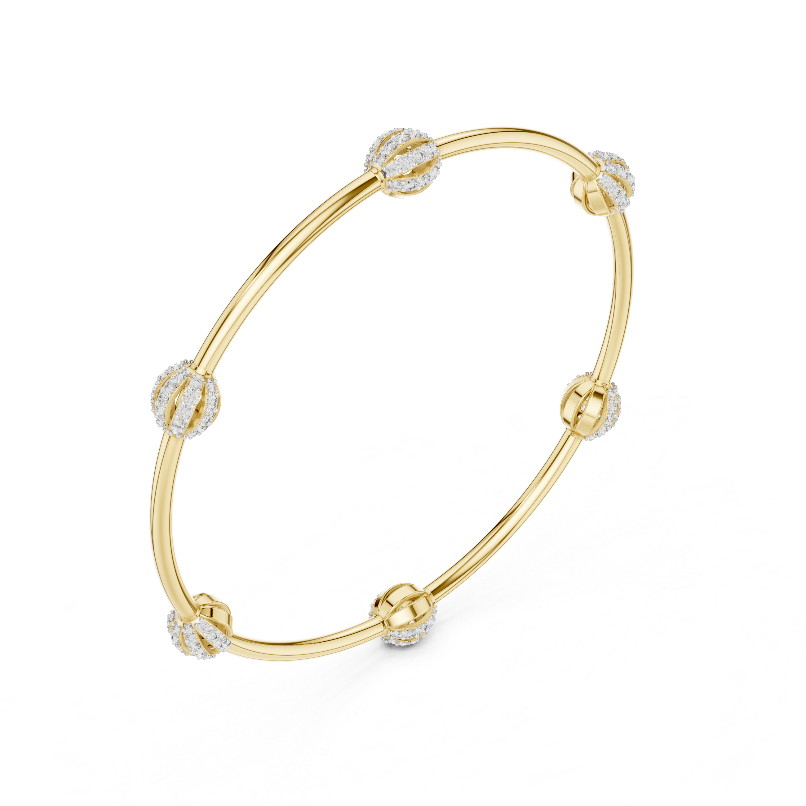 Celestial Orbit Diamond Station Bangle Bracelet