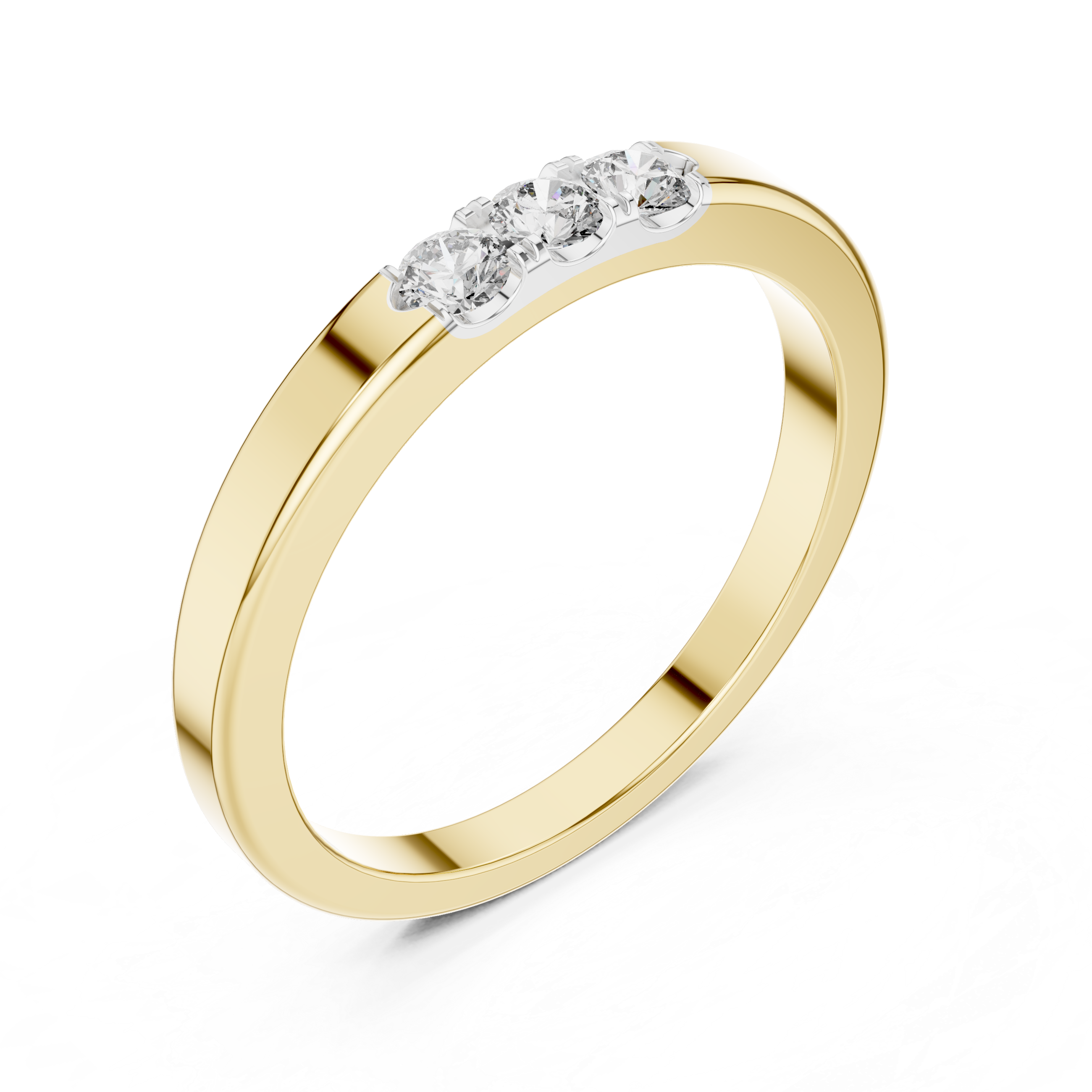 Trilogy Shared-Prong Ring - Three-Stone Diamond Band