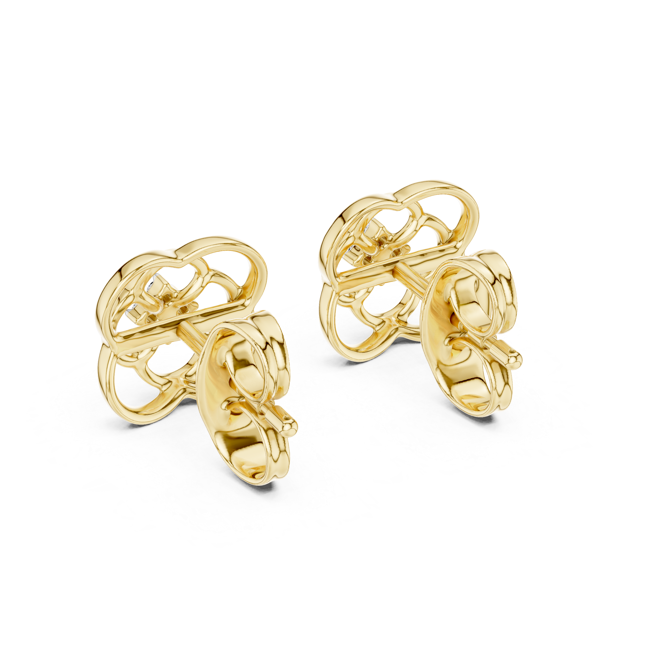 Floral Clover Stud Earrings