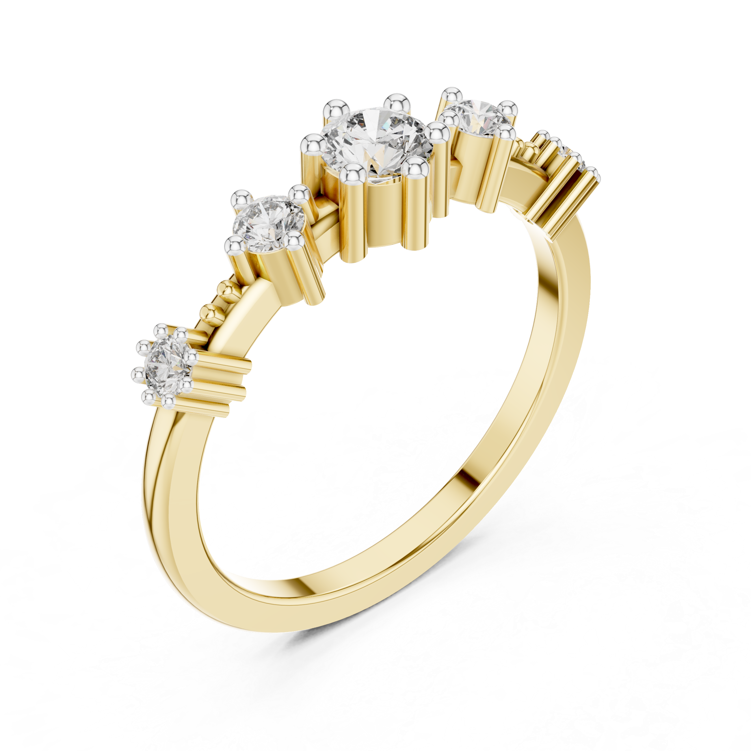 Diamond Shared Prong Ring - (Prong Set Wedding Band)