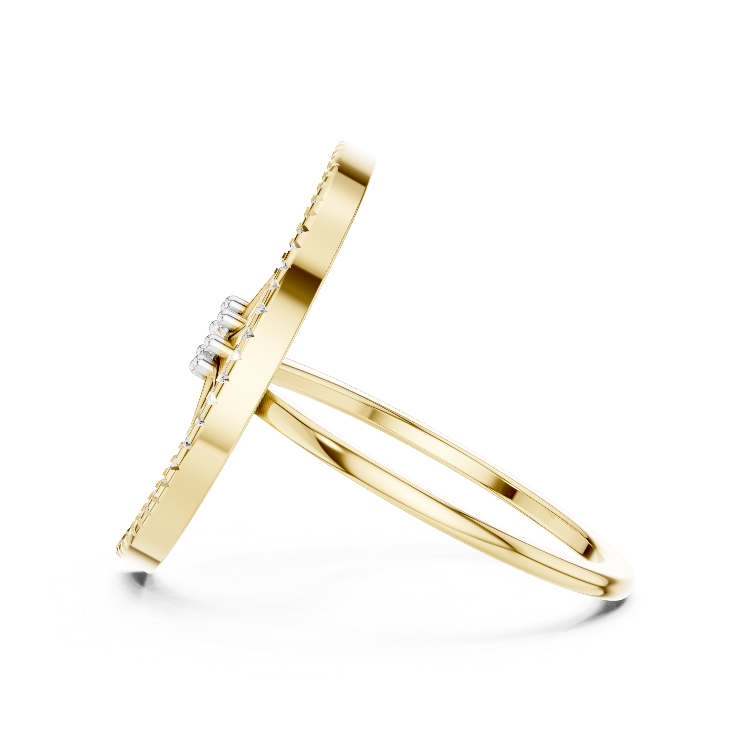 Celestial Toi et Moi Crescent Moon & Star Bypass Ring