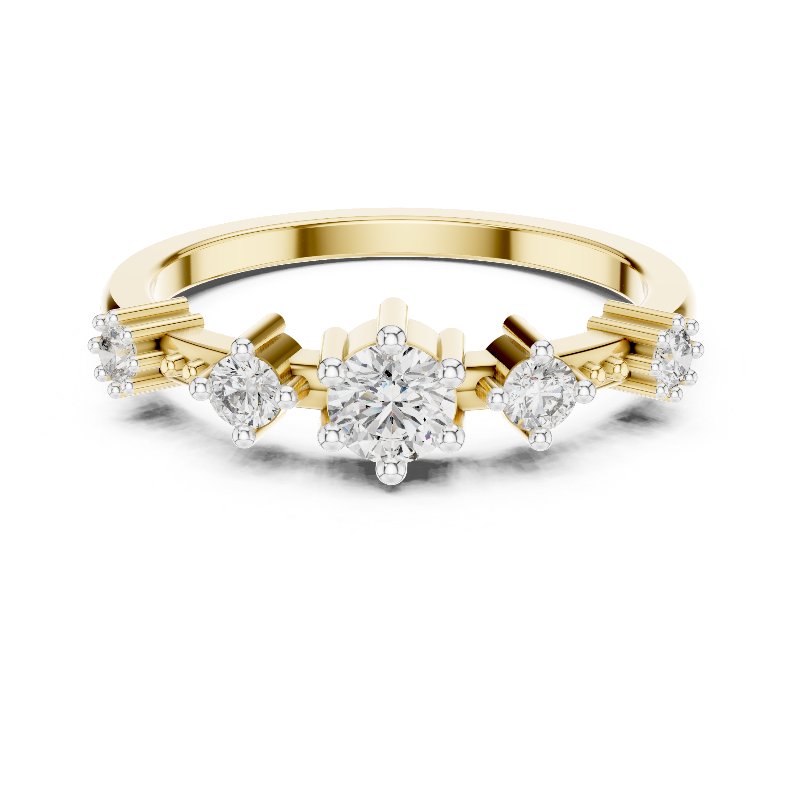 Diamond Shared Prong Ring - (Prong Set Wedding Band)