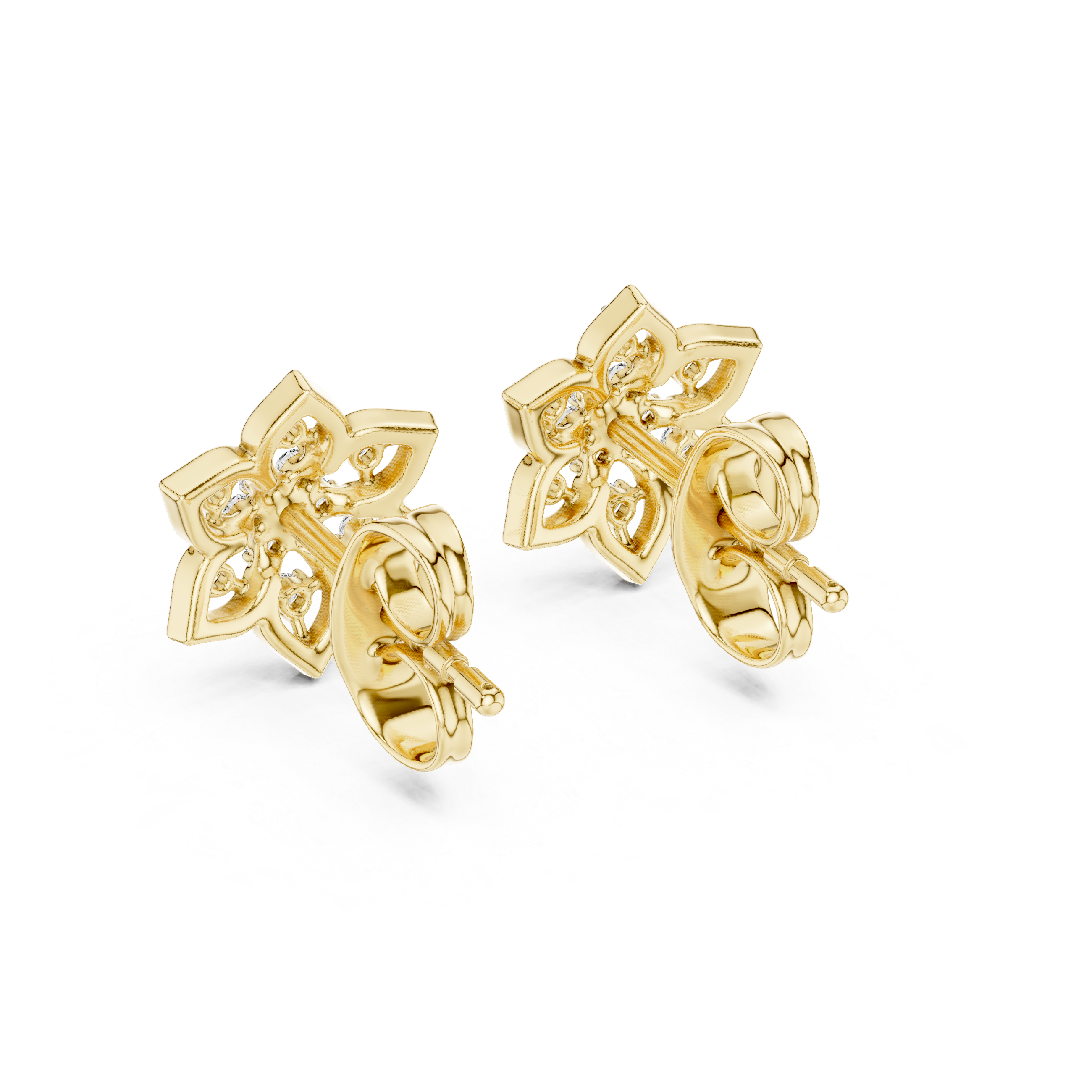Bloom Eternal Lotus Diamond Stud Earrings