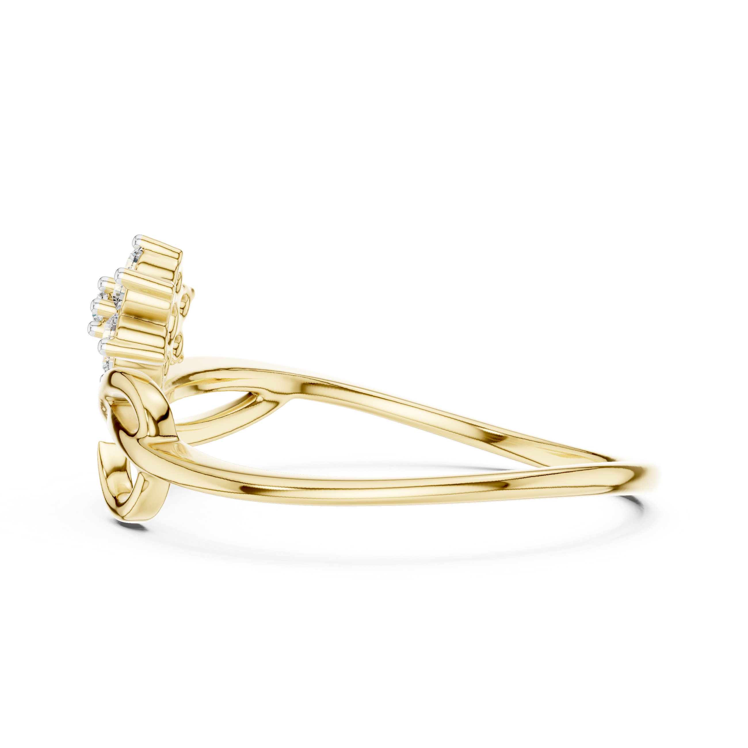 Flower Cluster Infinity Bypass Ring