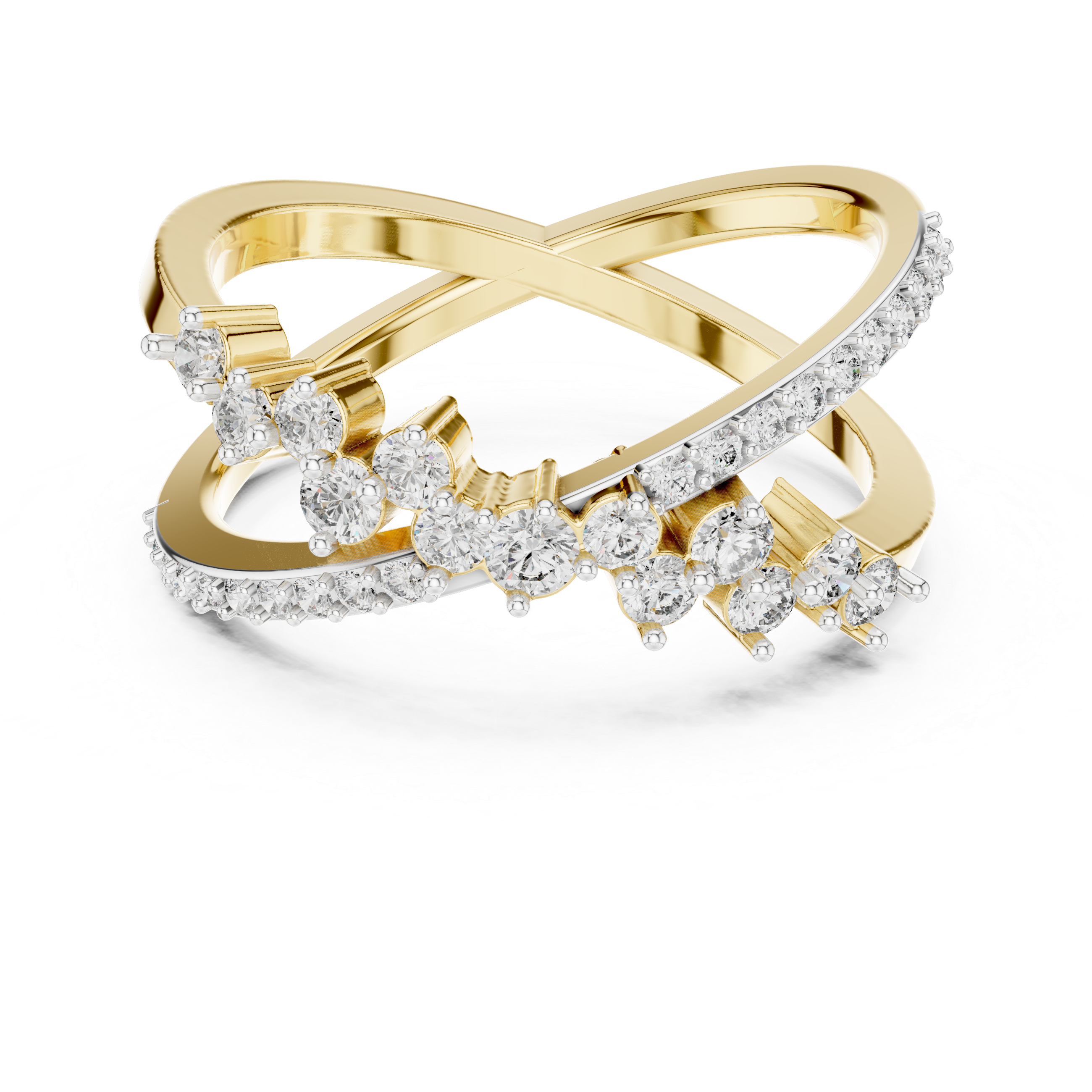 Criss-Cross Asymmetric Wave Ring | X-Band Stacking Ring