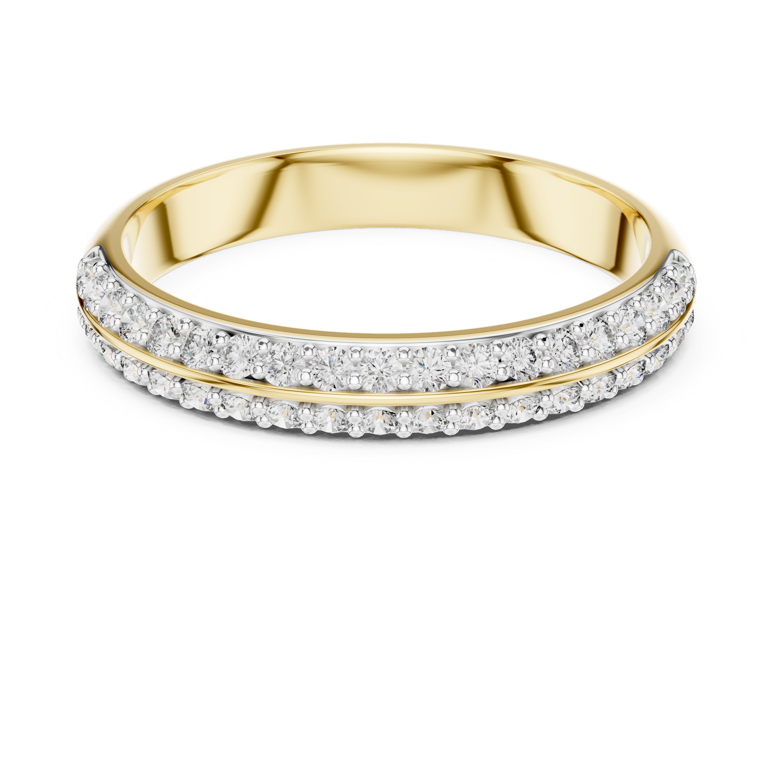Double Row Diamond Eternity Band | Micropavé Wedding Ring