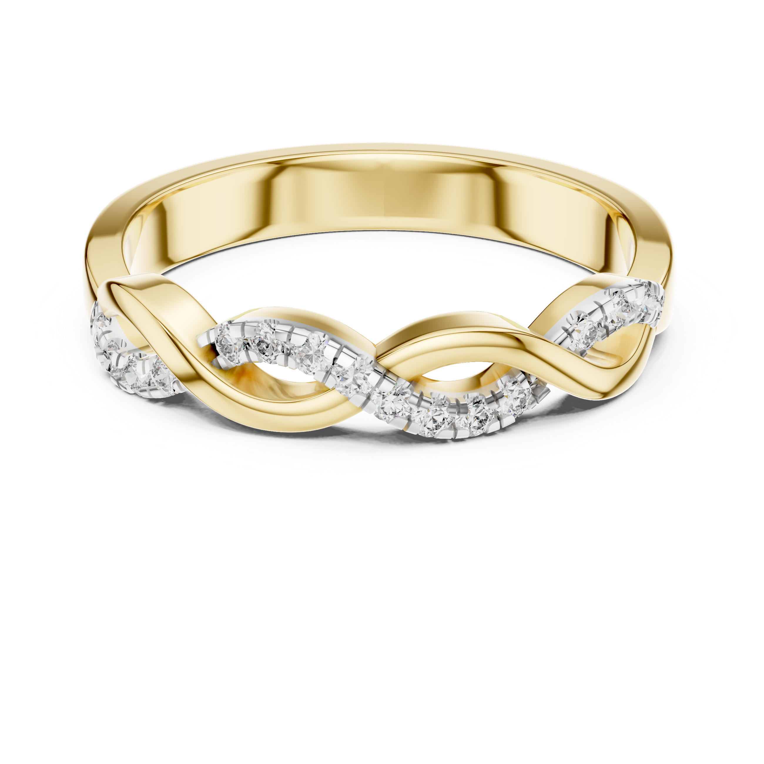 Infinity Twist Band Ring - Diamond