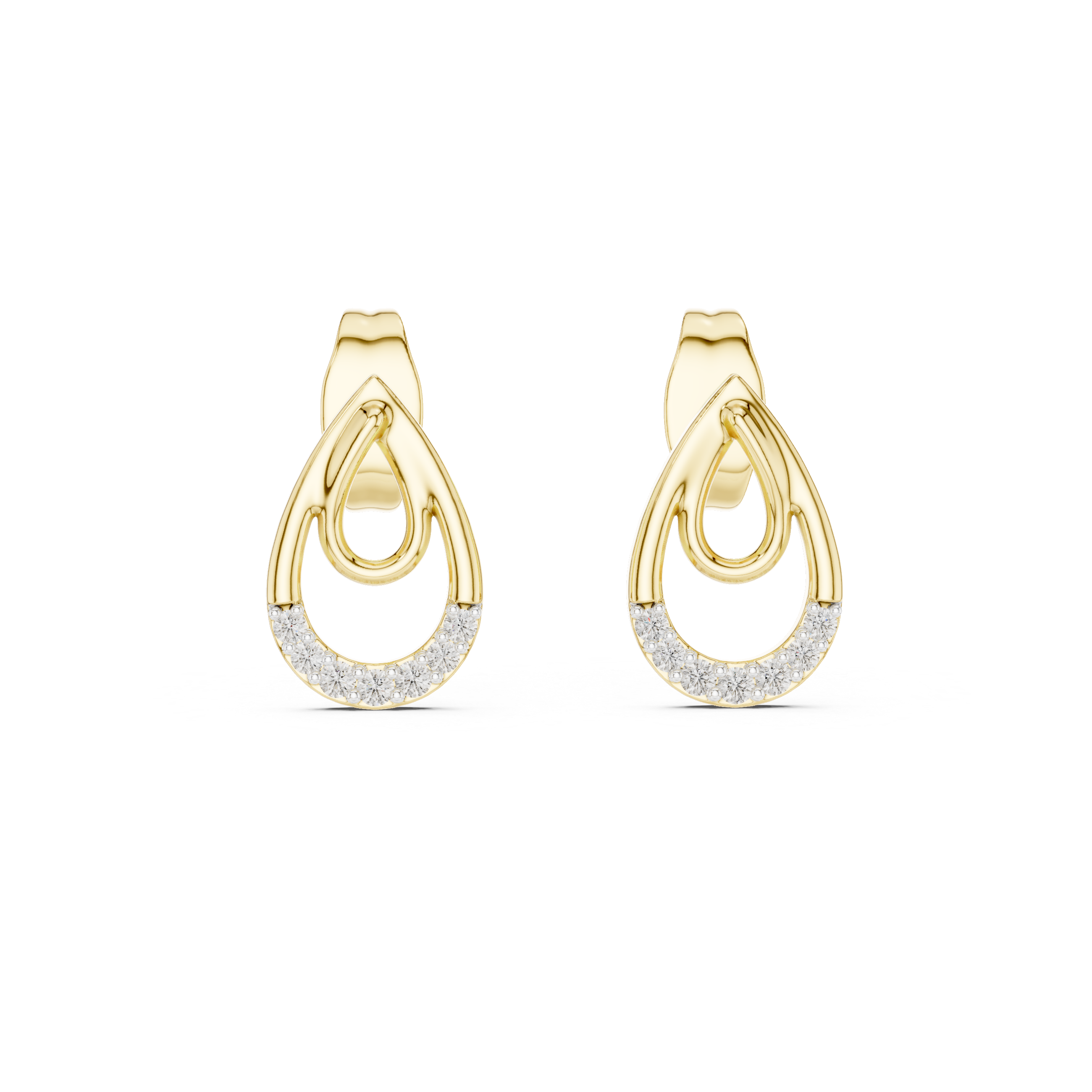 Open Teardrop Stud Earrings