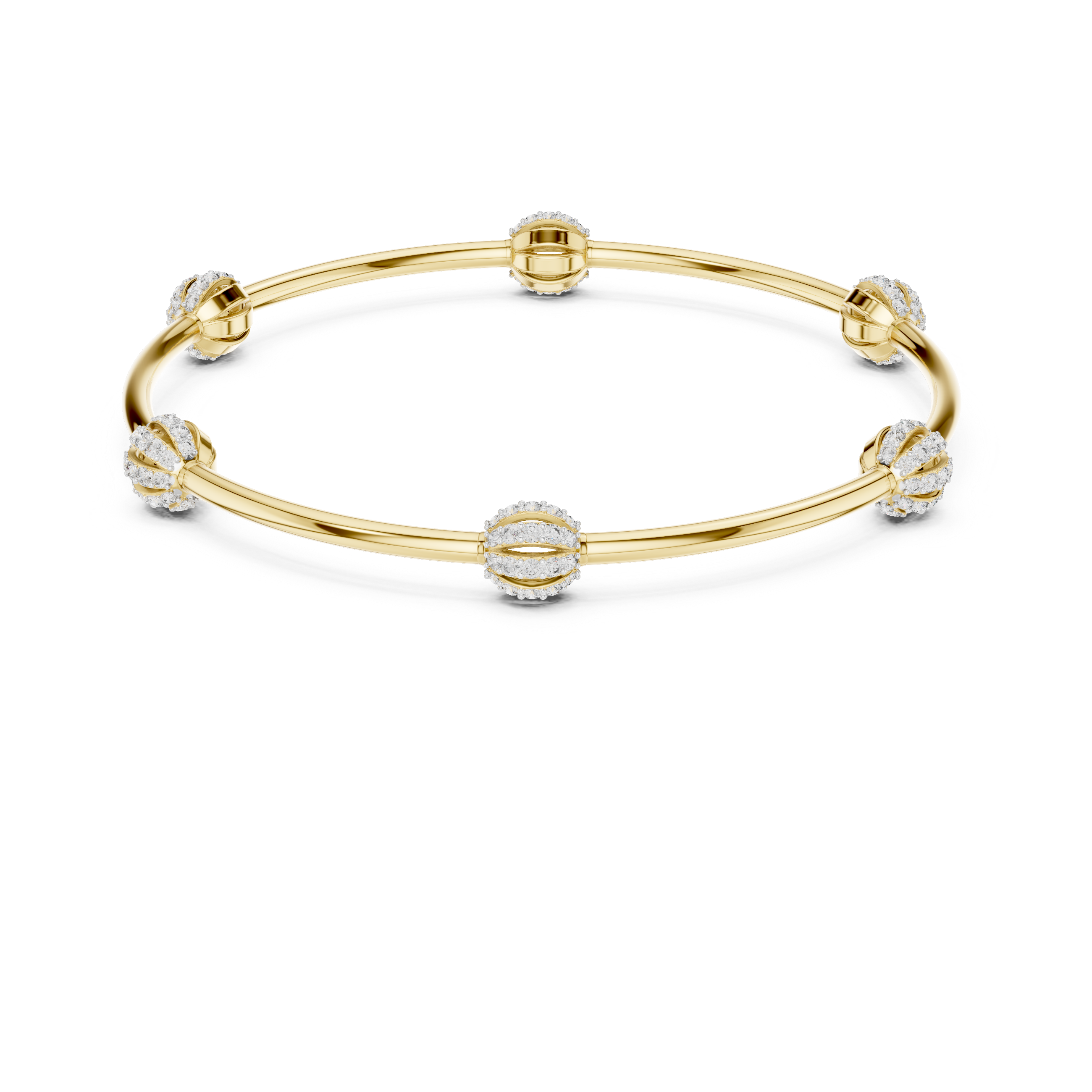 Celestial Orbit Diamond Station Bangle Bracelet