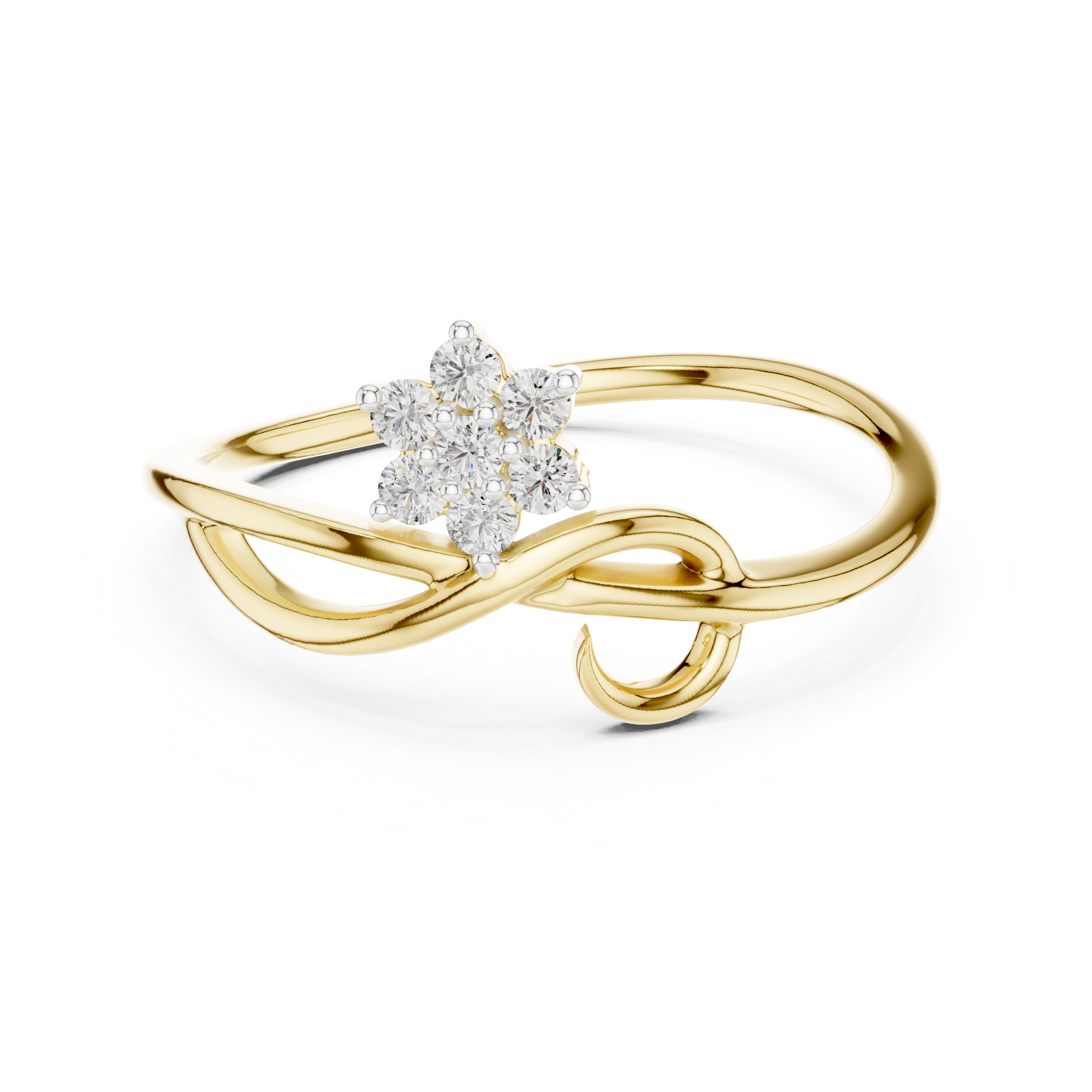 Flower Cluster Infinity Bypass Ring