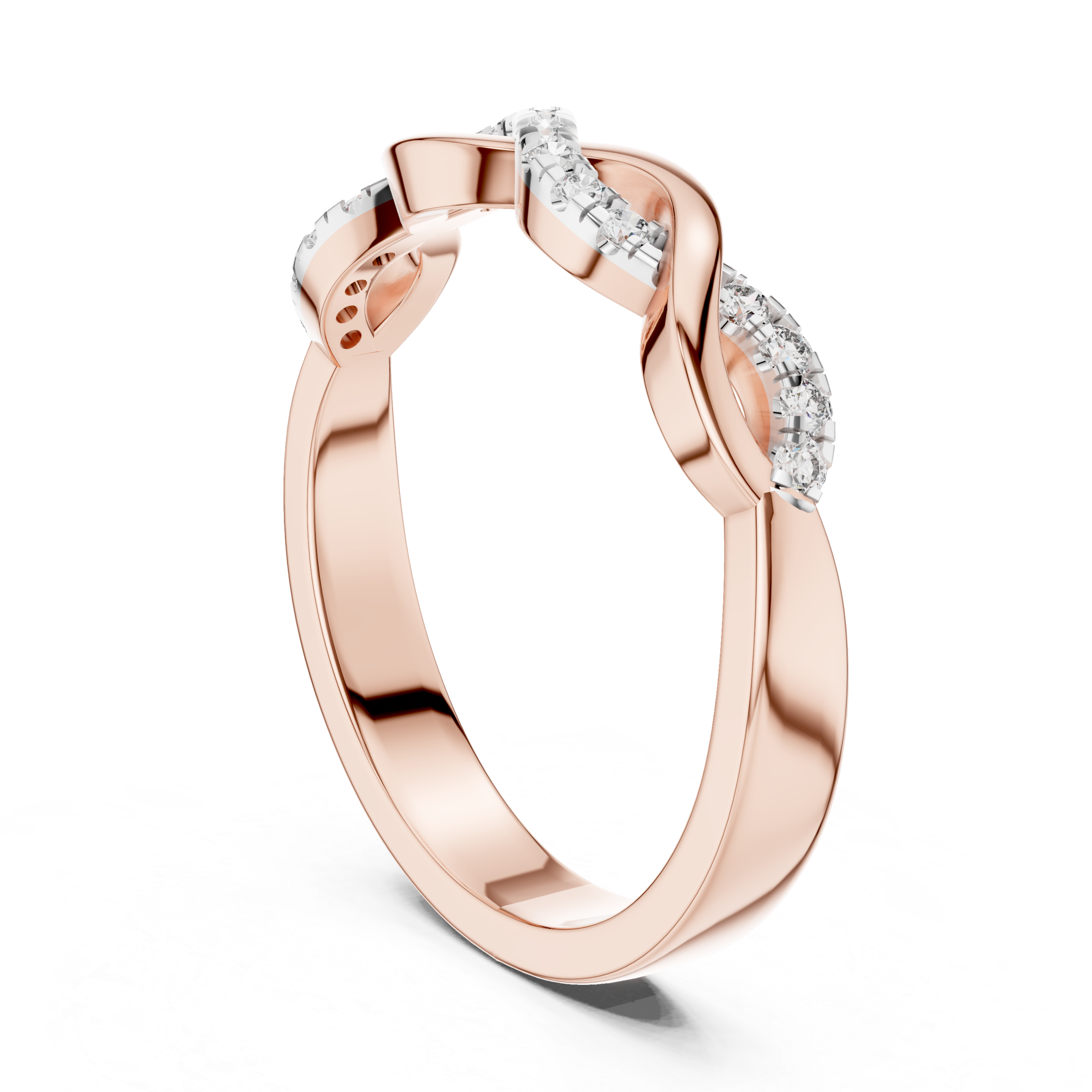 Infinity Twist Band Ring - Diamond