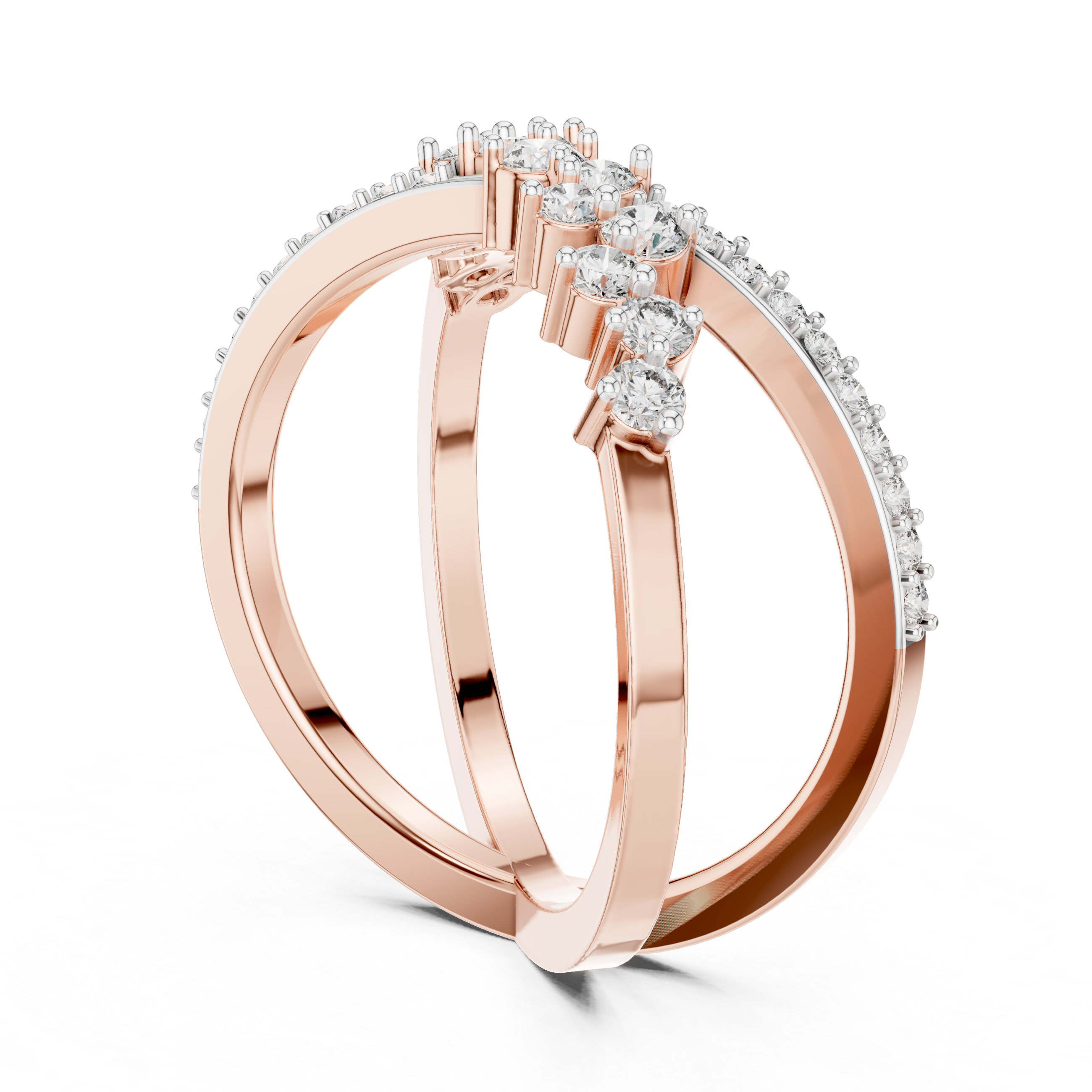 Criss-Cross Asymmetric Wave Ring | X-Band Stacking Ring