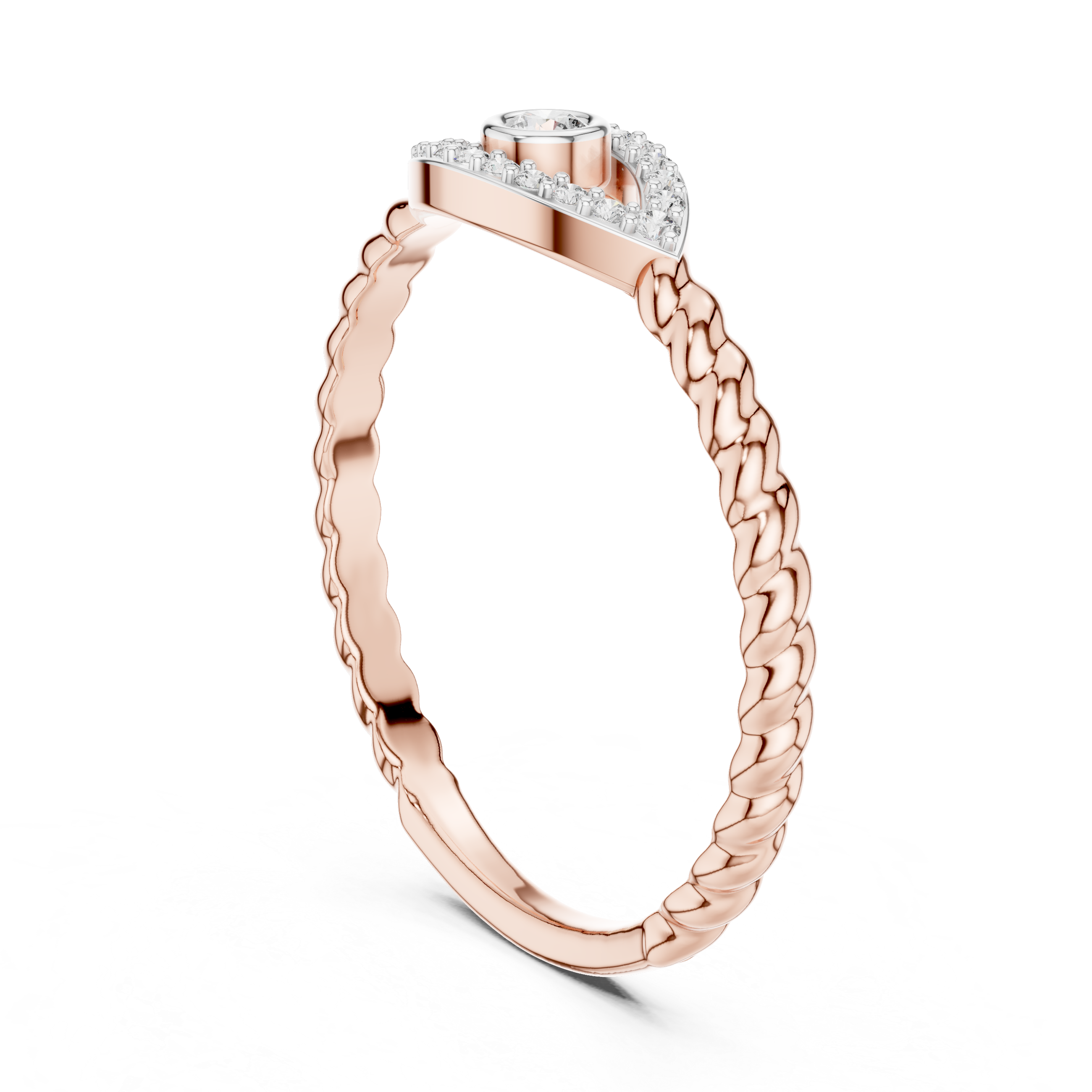 Evil Eye Cable Band - Bezel-Set Protection Silhouette Ring